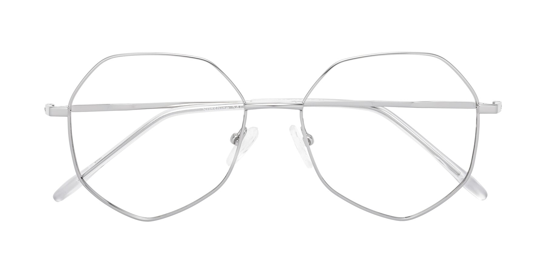 Folded Front of Sunshine in Silver with Clear Blue Light Blocking Lenses