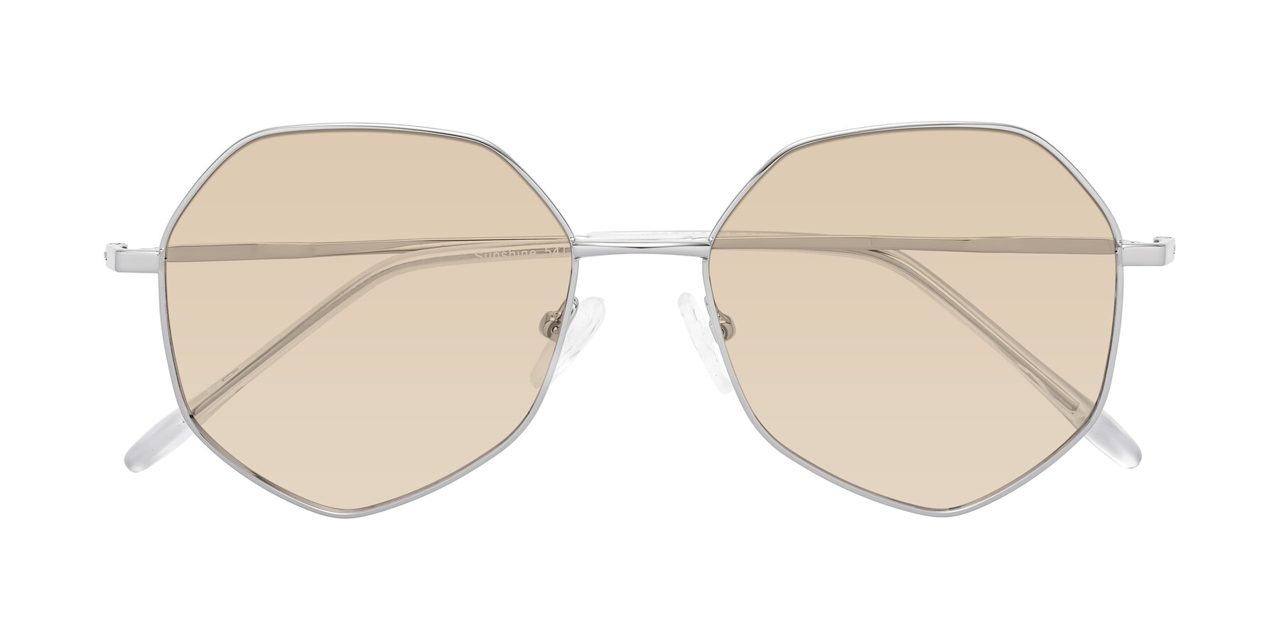 Folded Front of Sunshine in Silver with Light Brown Tinted Lenses