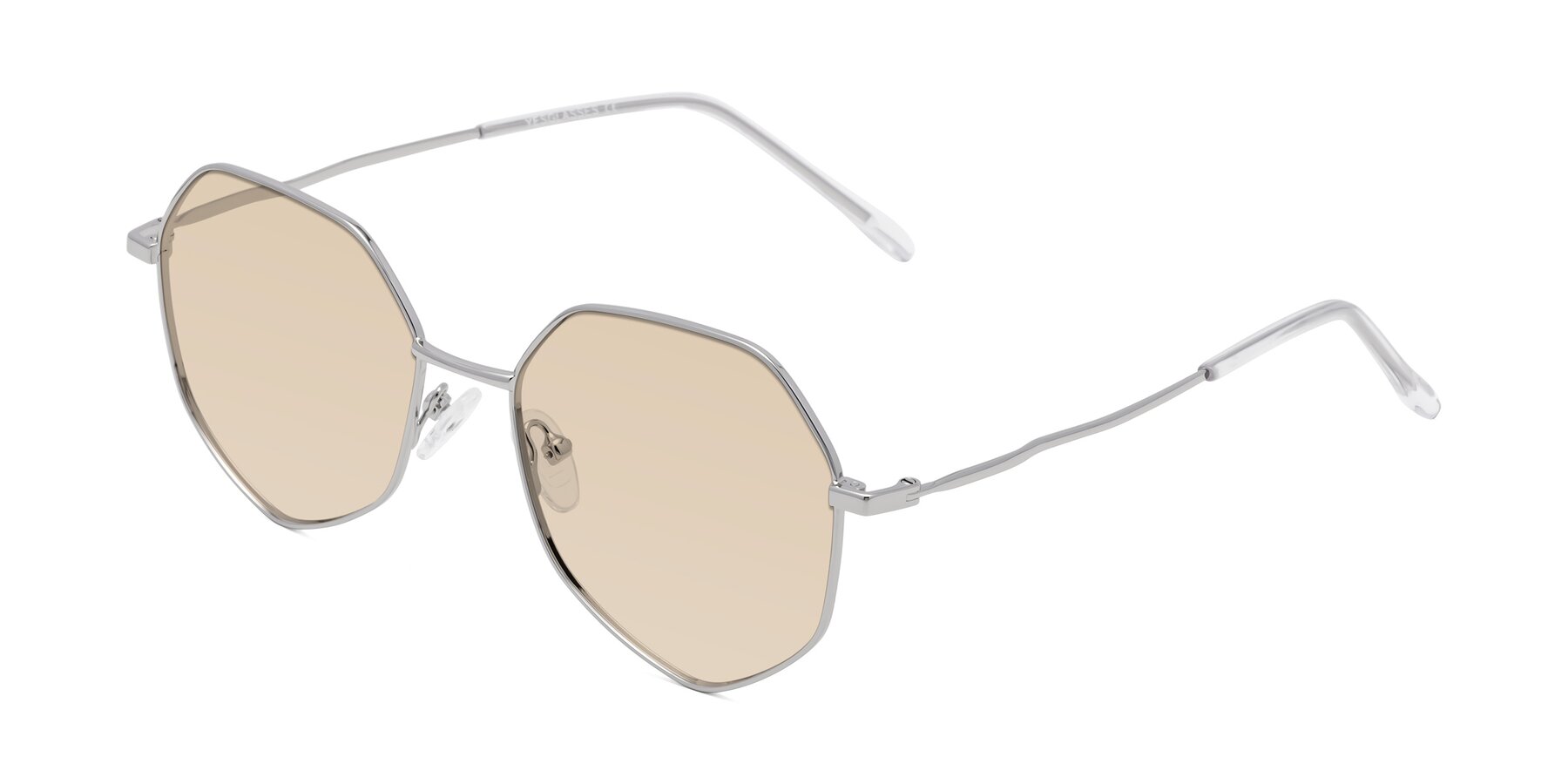 Angle of Sunshine in Silver with Light Brown Tinted Lenses