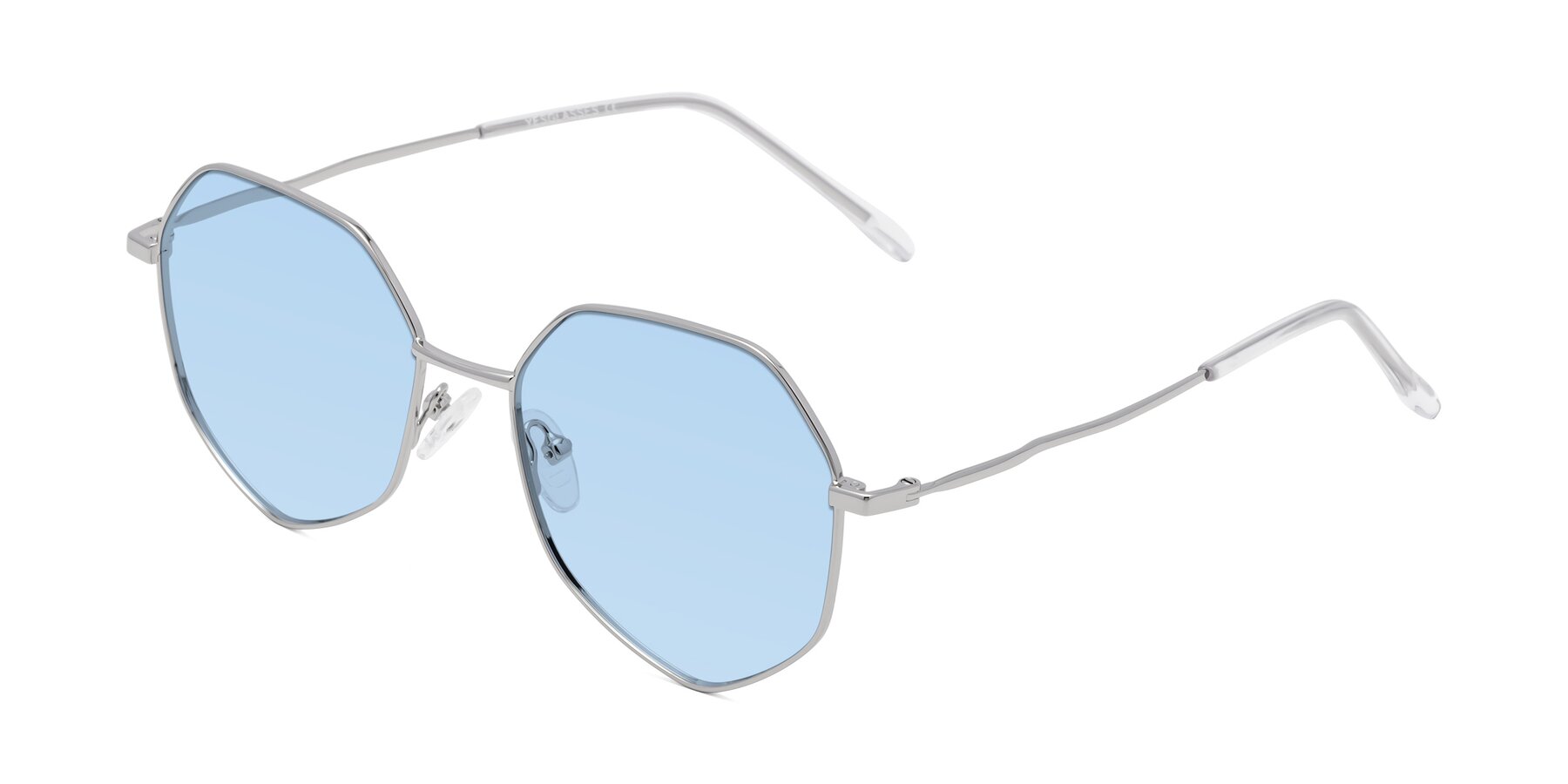 Angle of Sunshine in Silver with Light Blue Tinted Lenses