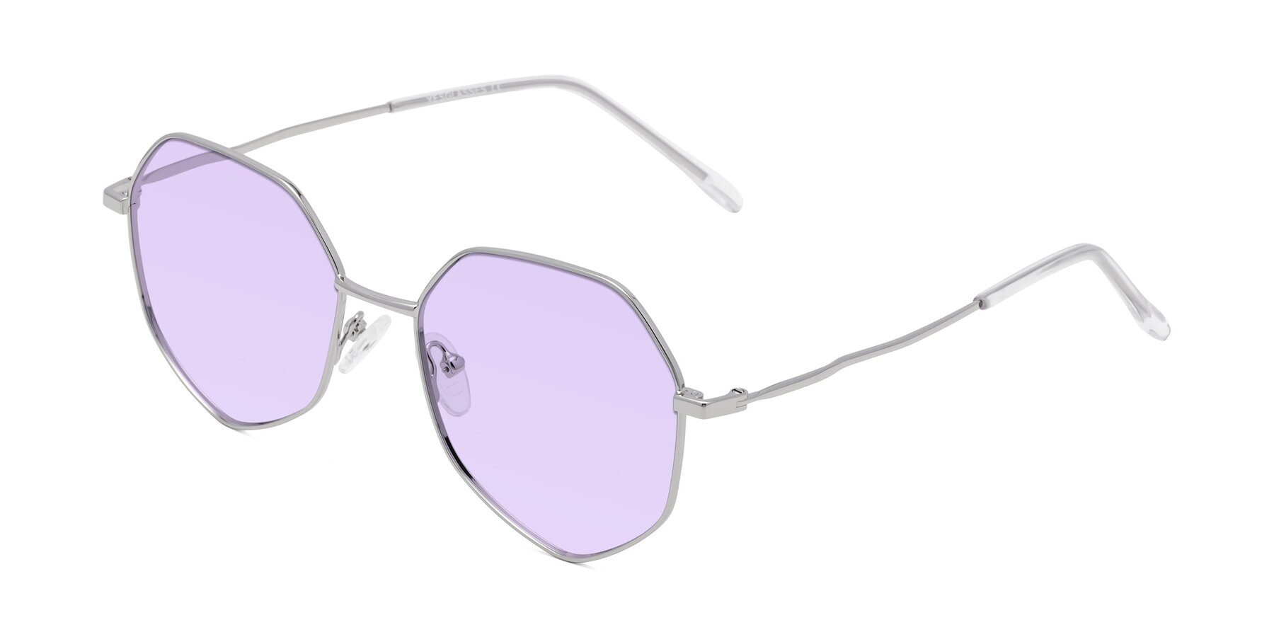 Angle of Sunshine in Silver with Light Purple Tinted Lenses