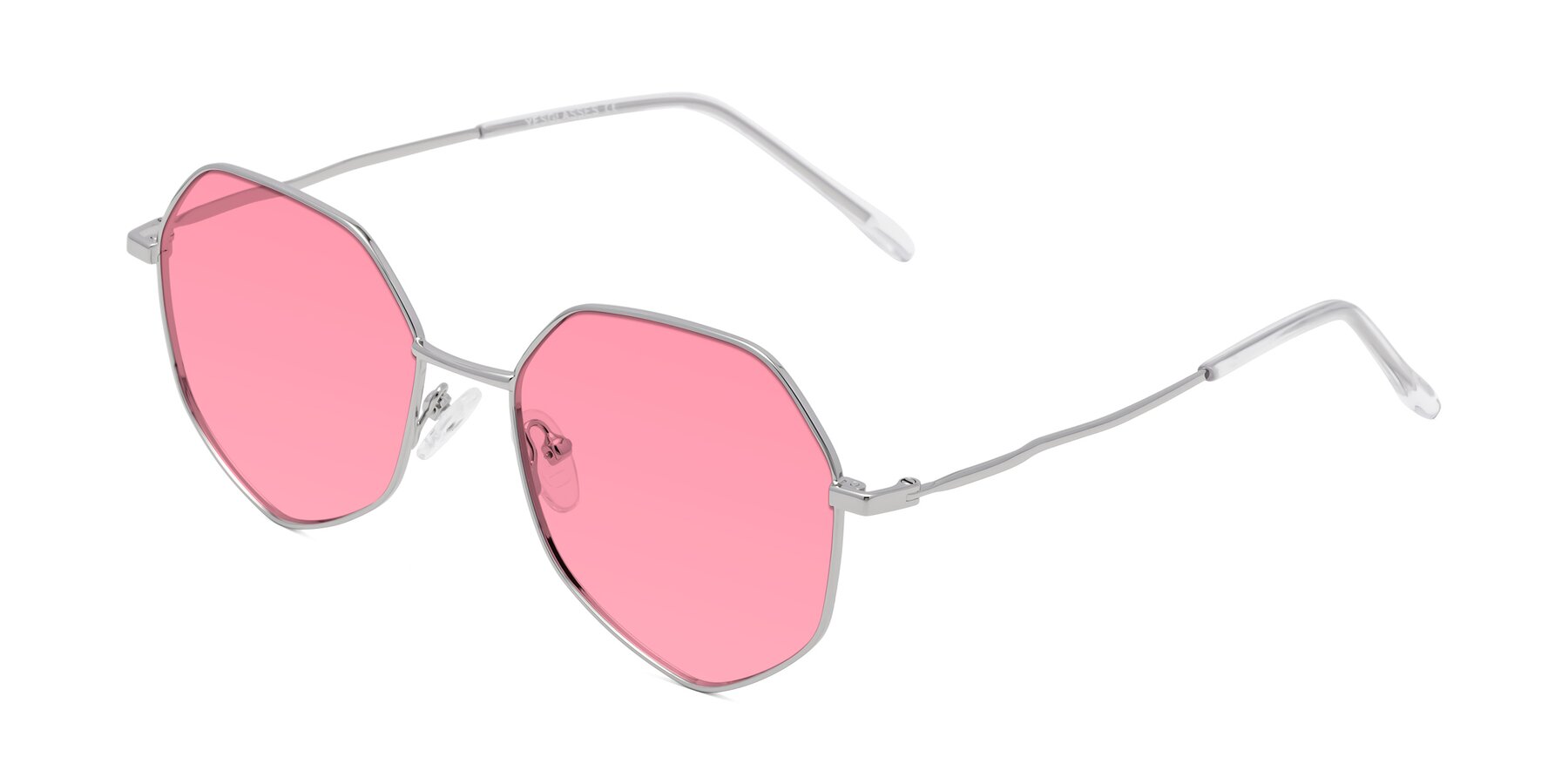Angle of Sunshine in Silver with Pink Tinted Lenses