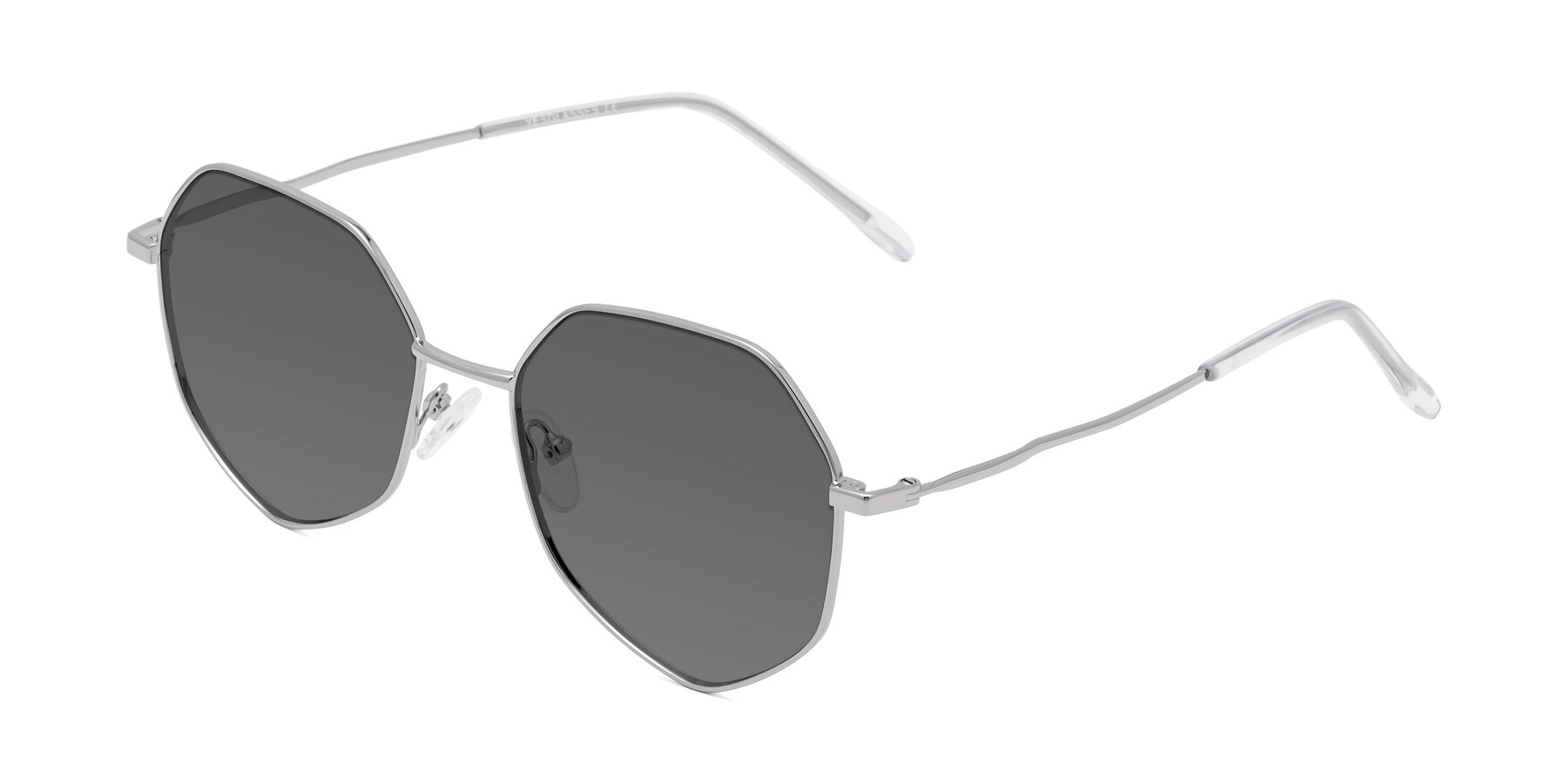 Angle of Sunshine in Silver with Medium Gray Tinted Lenses