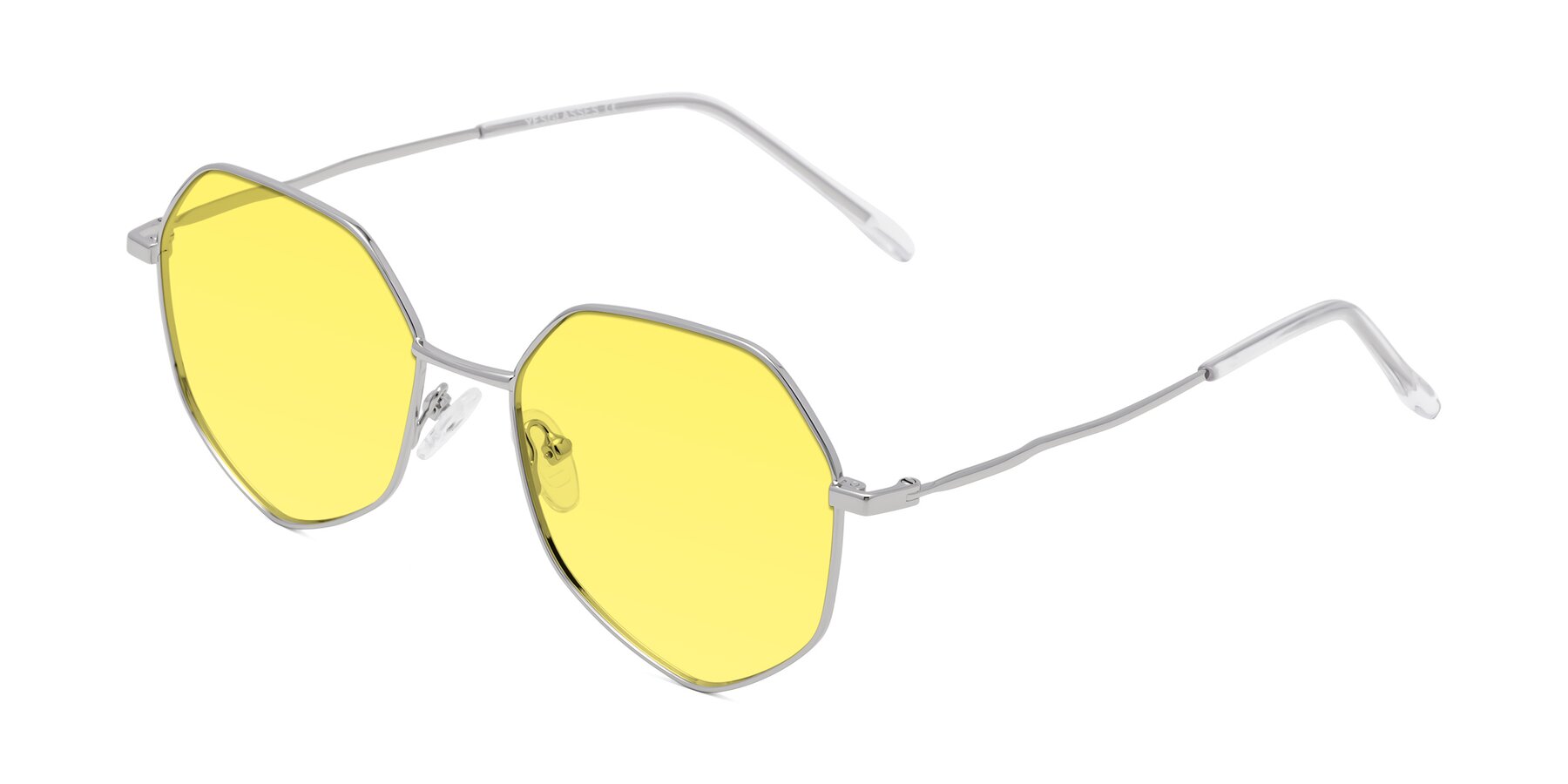 Angle of Sunshine in Silver with Medium Yellow Tinted Lenses