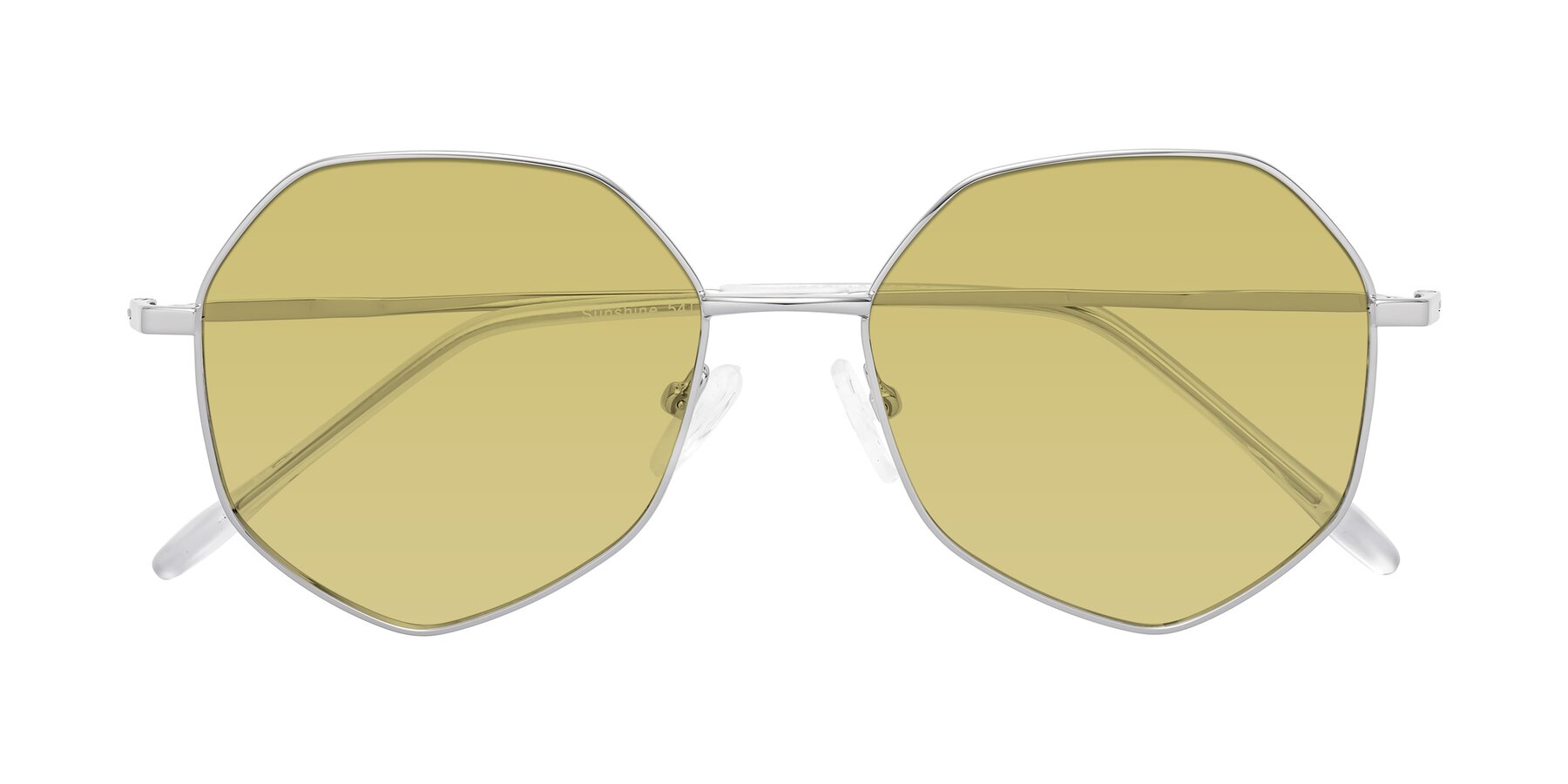 Folded Front of Sunshine in Silver with Medium Champagne Tinted Lenses