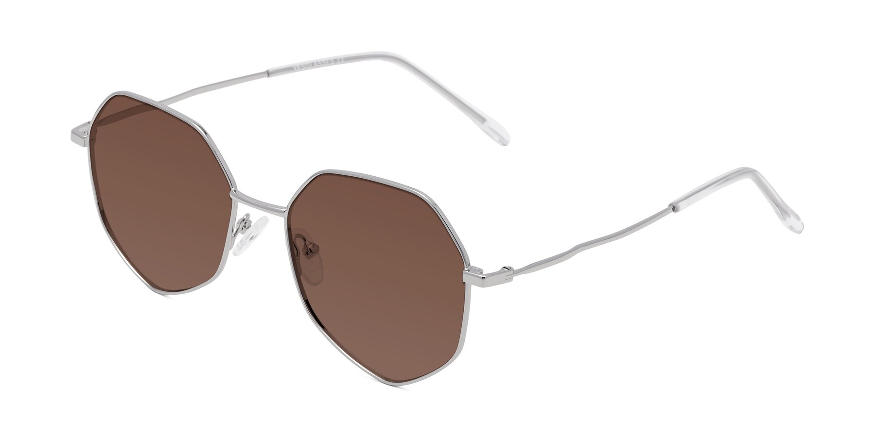 Angle of Sunshine in Silver with Brown Tinted Lenses