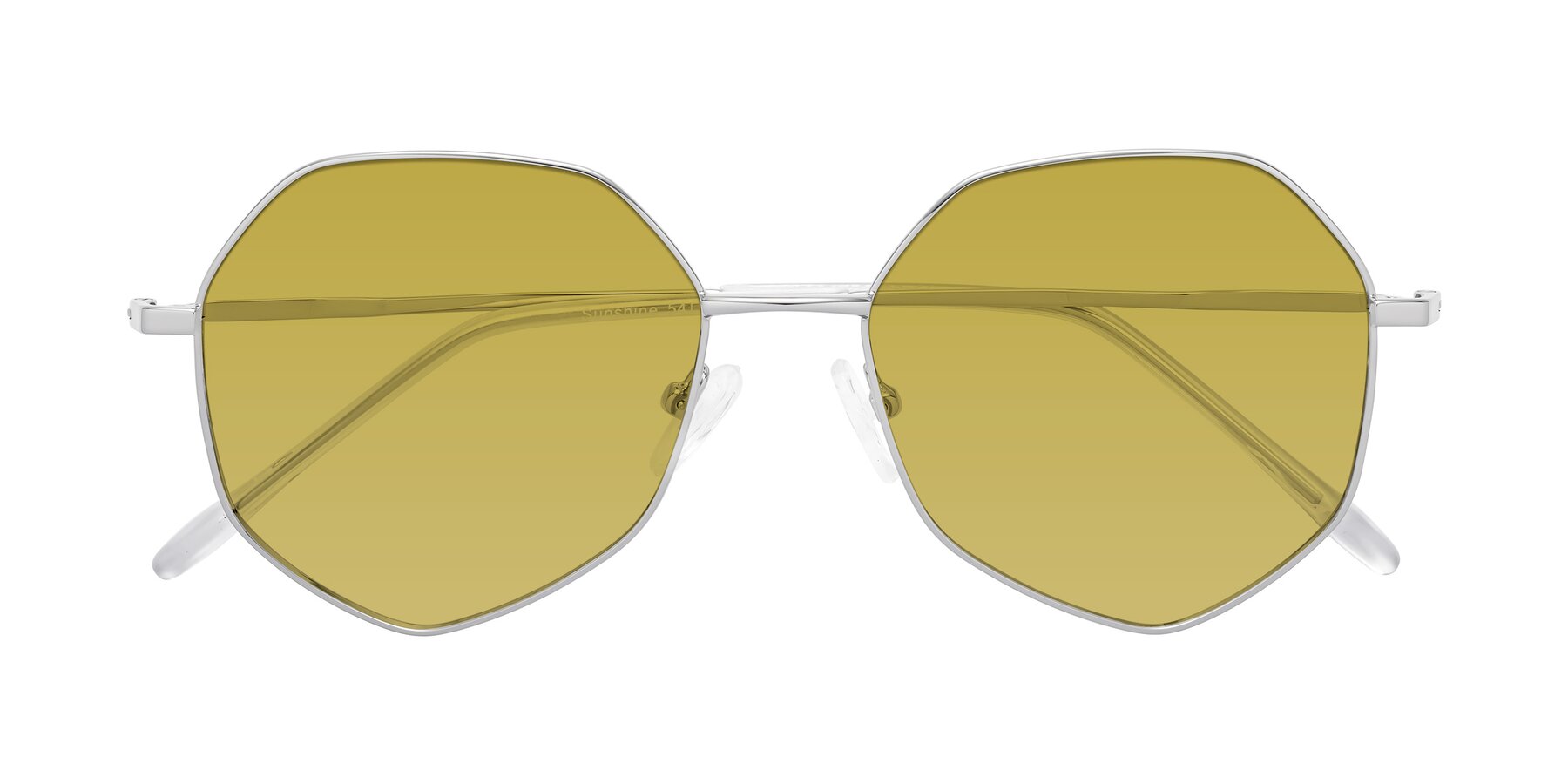 Folded Front of Sunshine in Silver with Champagne Tinted Lenses