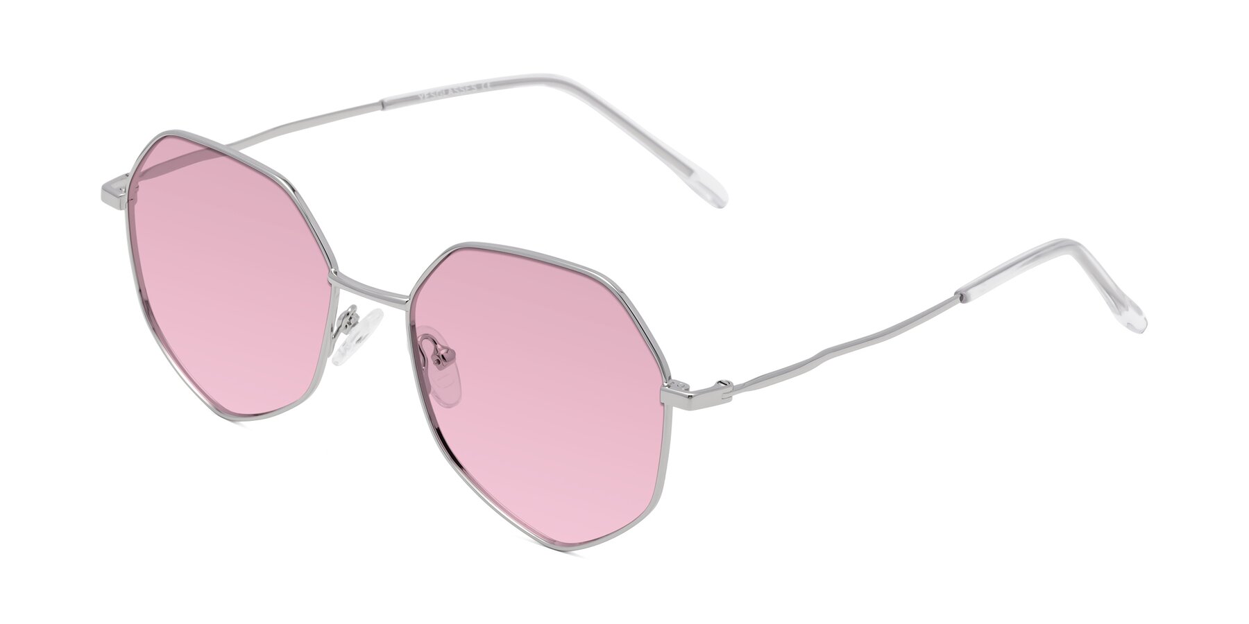 Angle of Sunshine in Silver with Light Wine Tinted Lenses