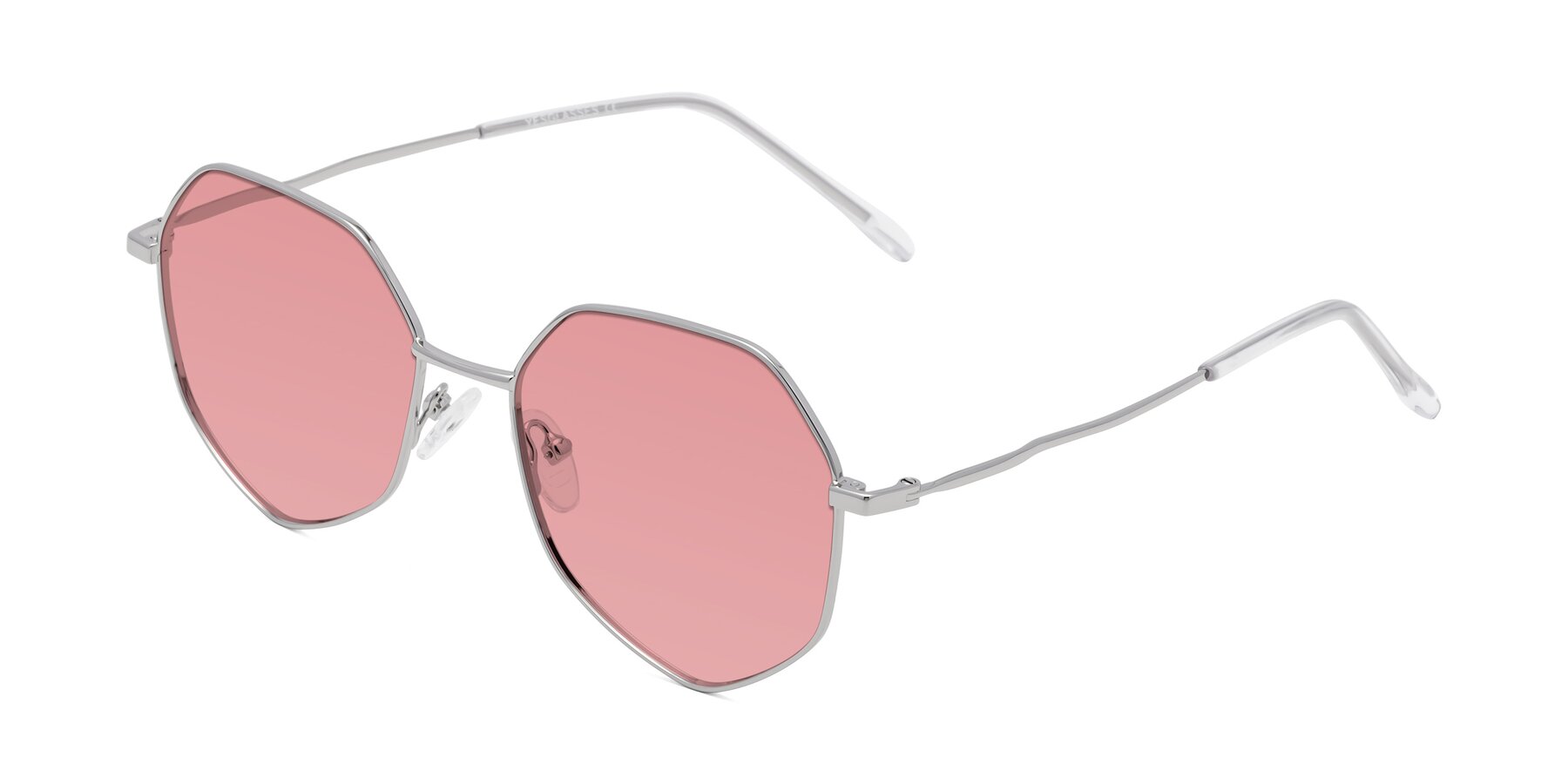 Angle of Sunshine in Silver with Medium Garnet Tinted Lenses