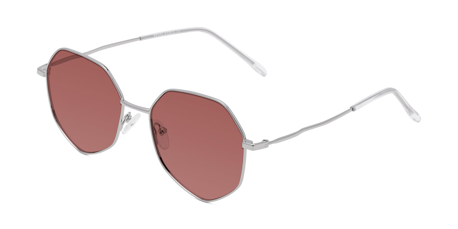 Angle of Sunshine in Silver with Garnet Tinted Lenses