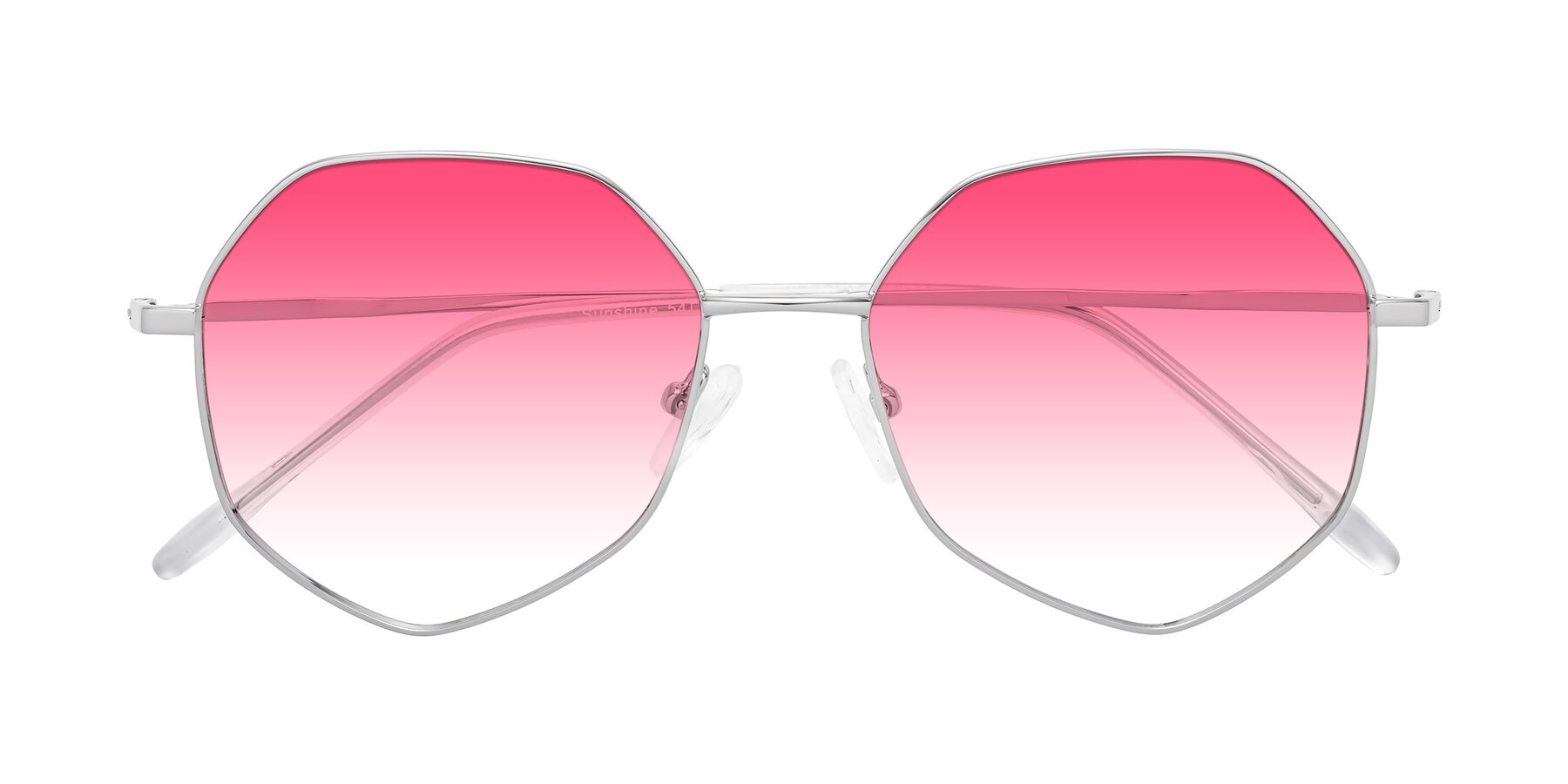 Folded Front of Sunshine in Silver with Pink Gradient Lenses