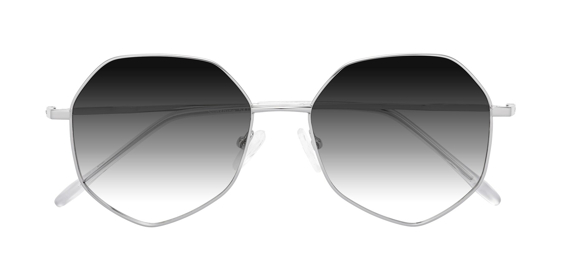 Folded Front of Sunshine in Silver with Gray Gradient Lenses
