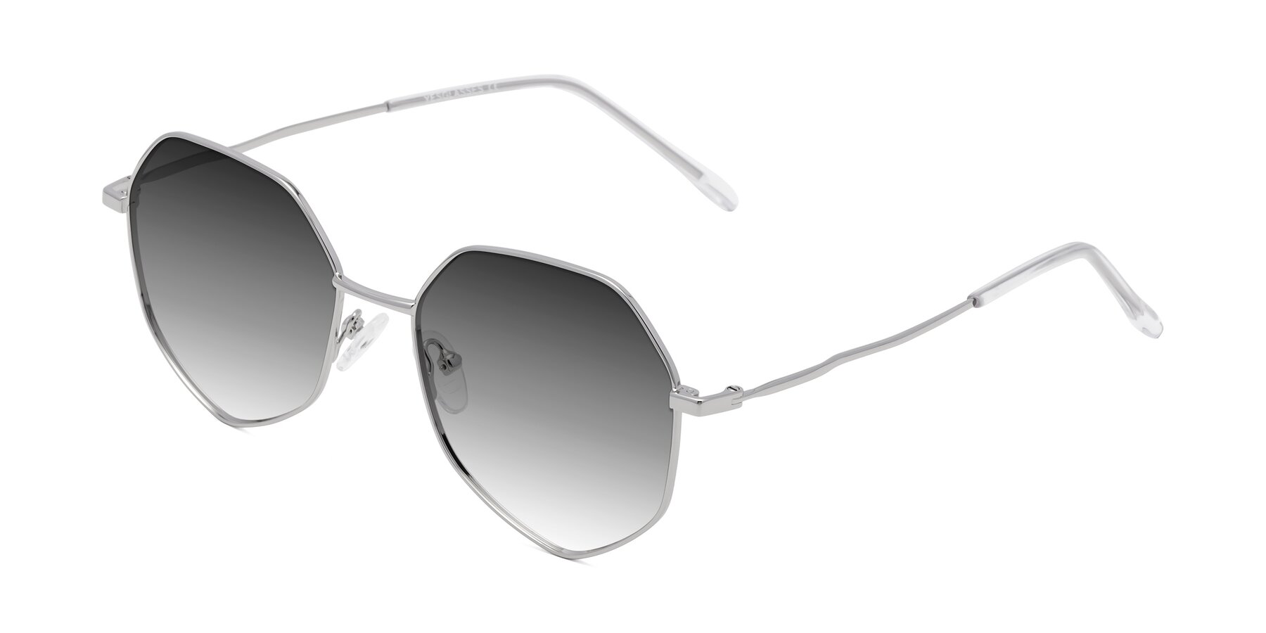 Angle of Sunshine in Silver with Gray Gradient Lenses