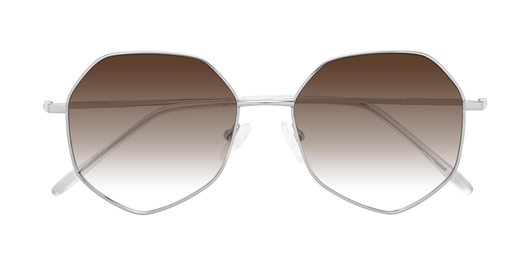 Folded Front of Sunshine in Silver with Brown Gradient Lenses