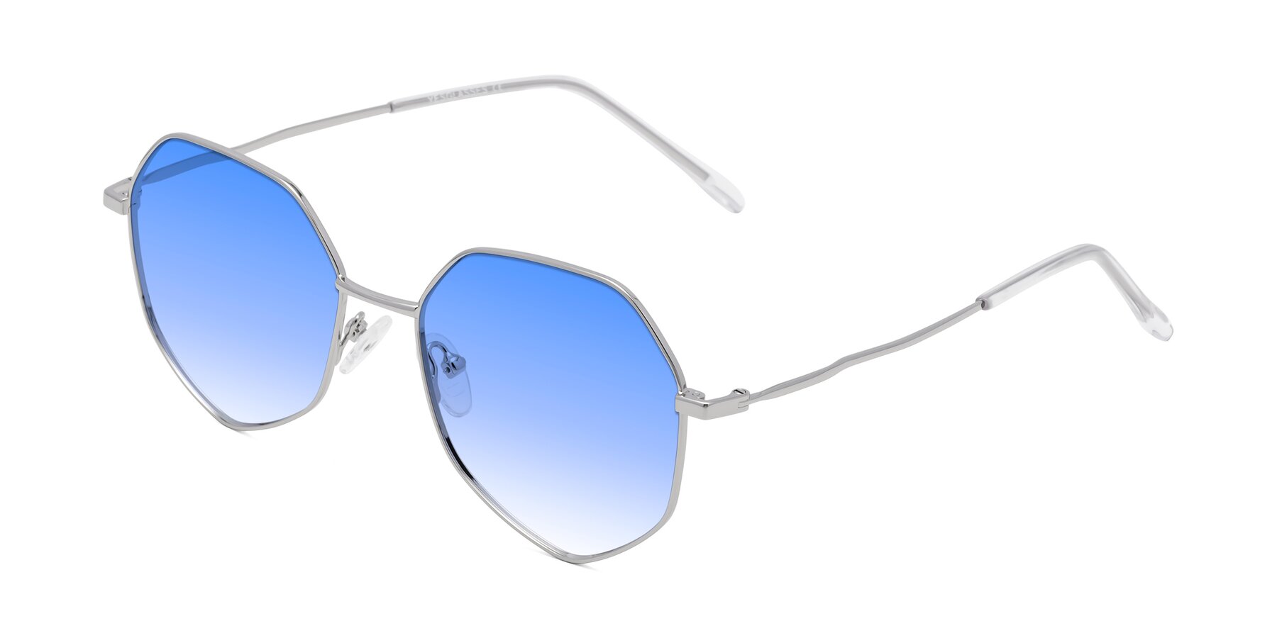 Angle of Sunshine in Silver with Blue Gradient Lenses
