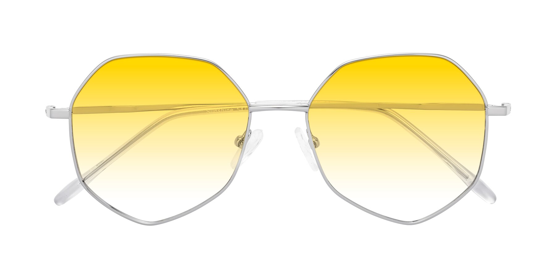 Folded Front of Sunshine in Silver with Yellow Gradient Lenses