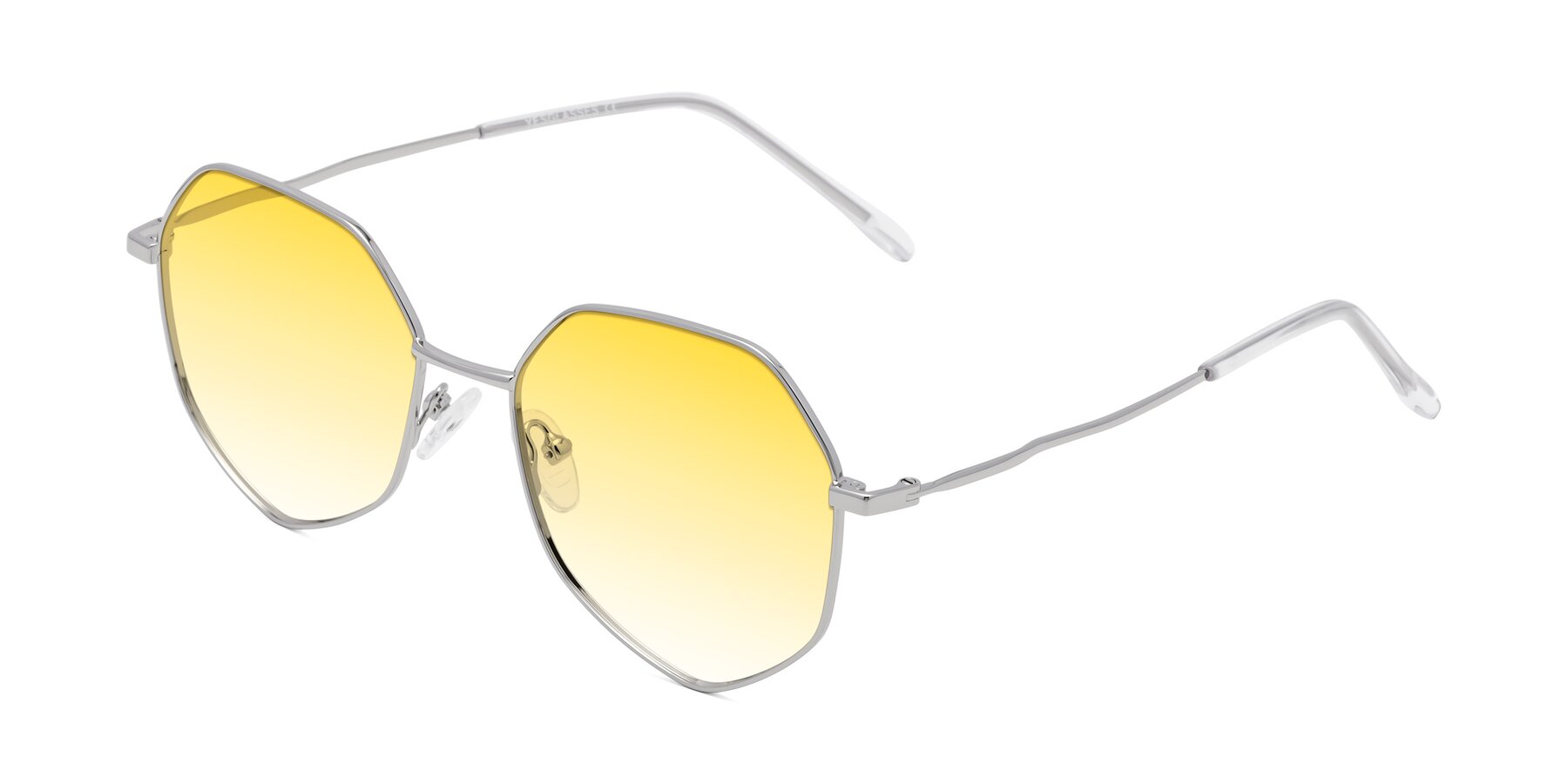 Angle of Sunshine in Silver with Yellow Gradient Lenses