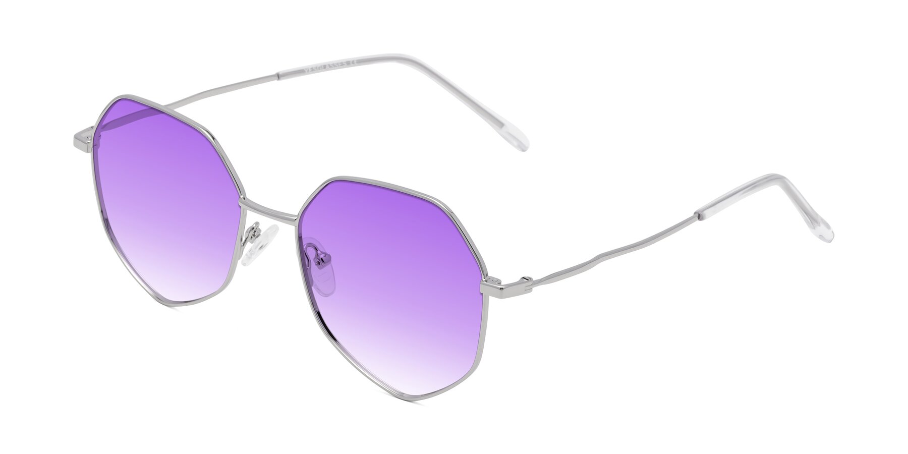 Angle of Sunshine in Silver with Purple Gradient Lenses
