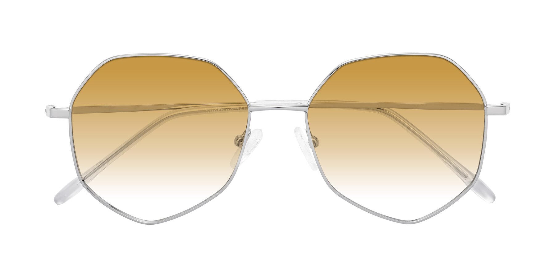 Folded Front of Sunshine in Silver with Champagne Gradient Lenses