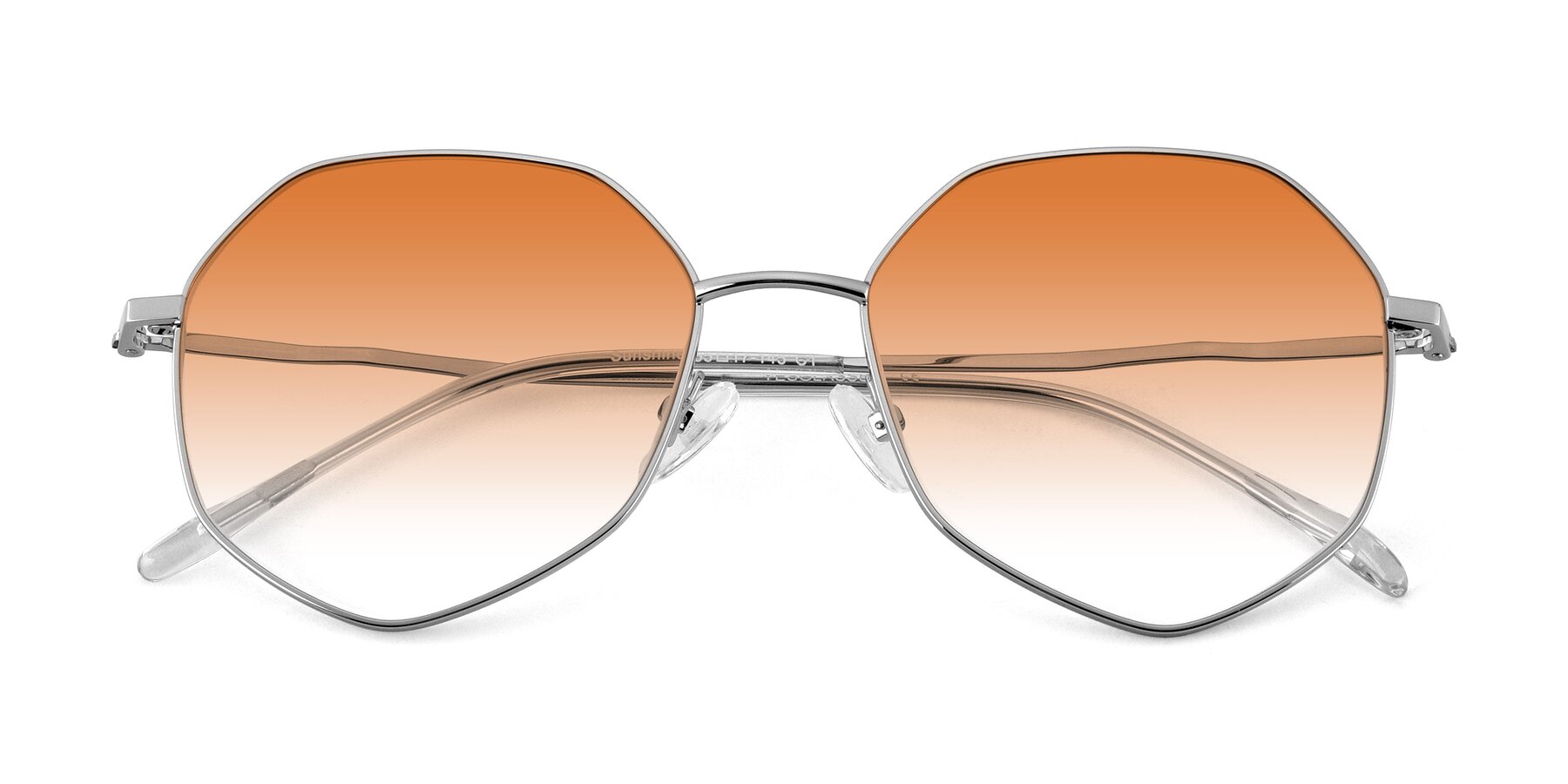 Folded Front of Sunshine in Silver with Orange Gradient Lenses