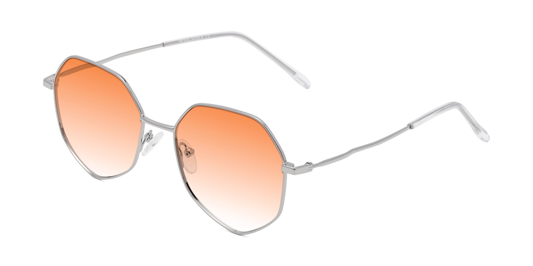 Angle of Sunshine in Silver with Orange Gradient Lenses