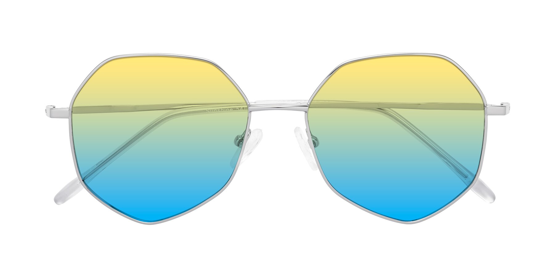 Folded Front of Sunshine in Silver with Yellow / Blue Gradient Lenses