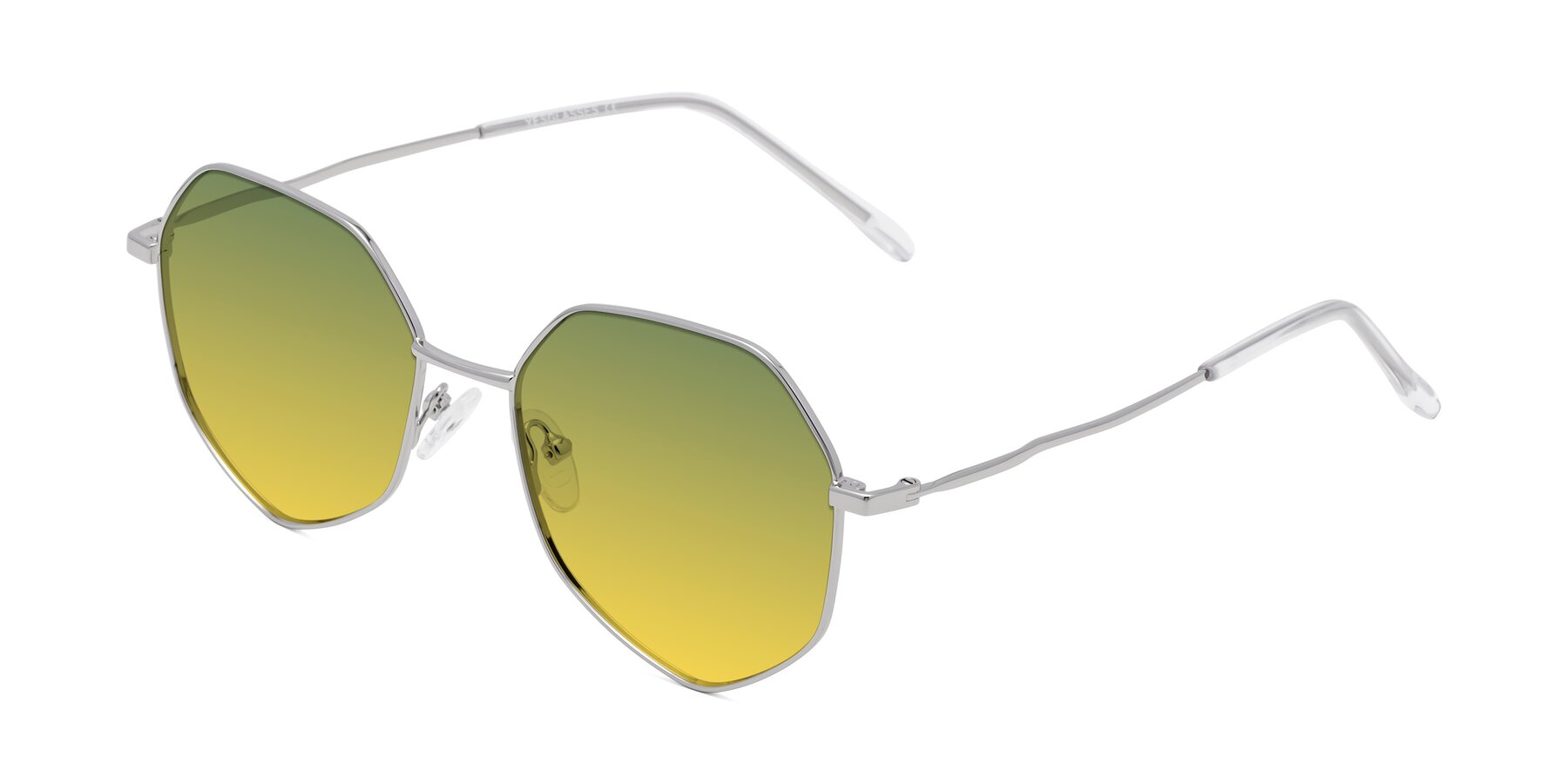 Angle of Sunshine in Silver with Green / Yellow Gradient Lenses