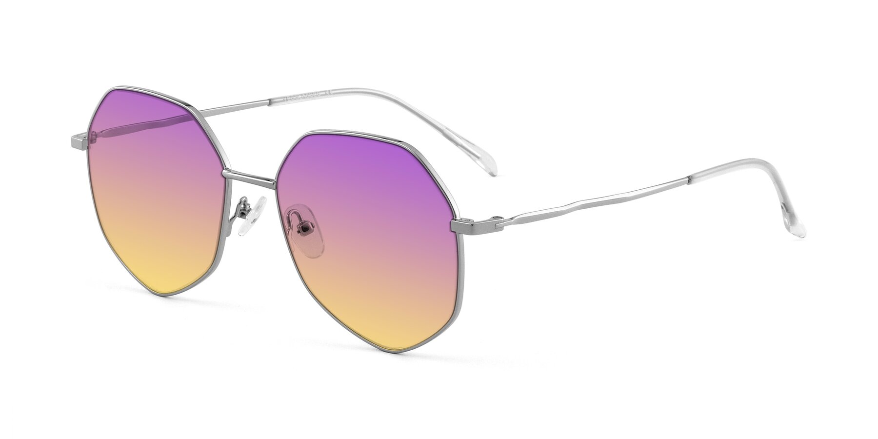 Angle of Sunshine in Silver with Purple / Yellow Gradient Lenses