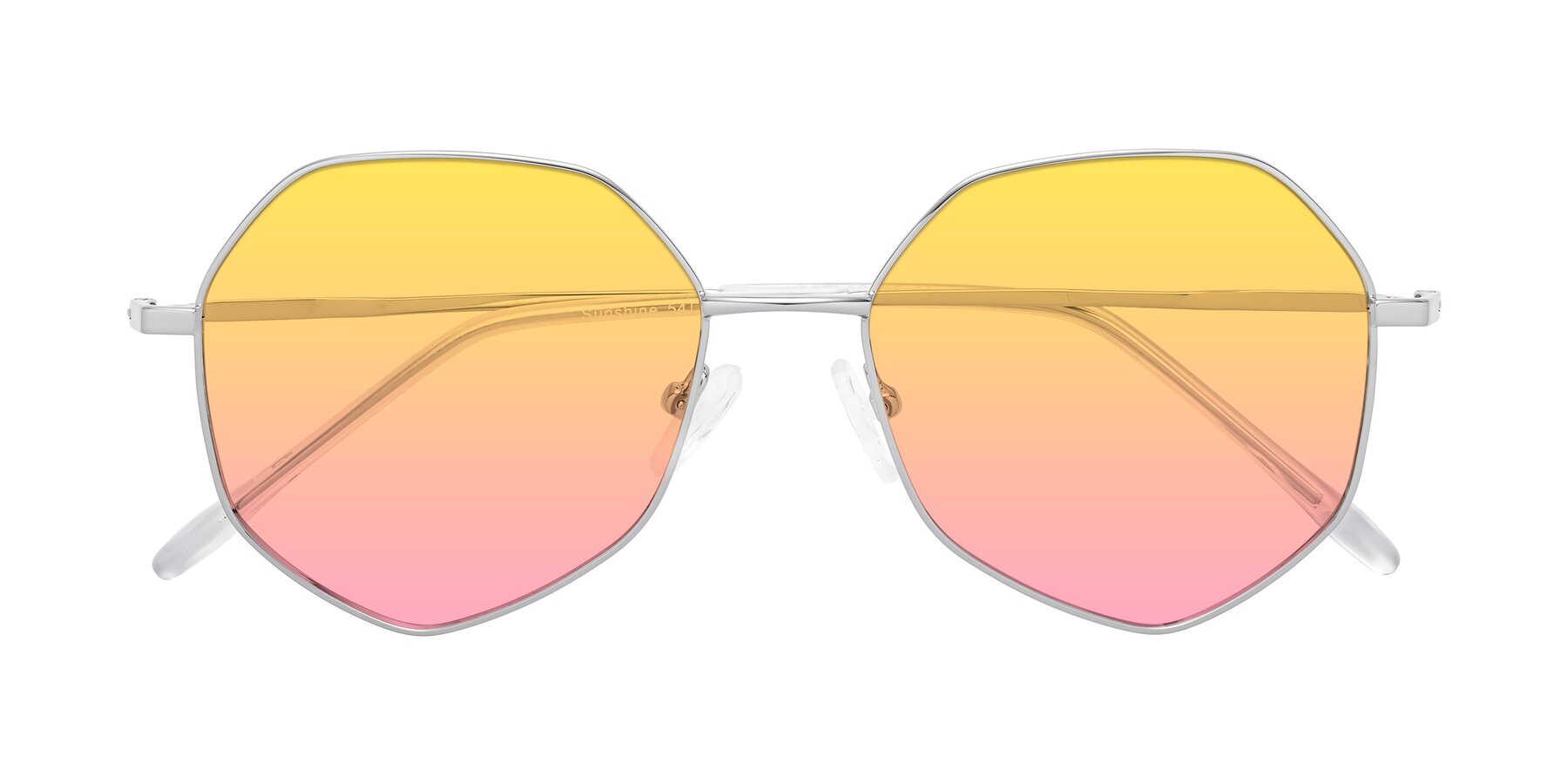 Folded Front of Sunshine in Silver with Yellow / Pink Gradient Lenses