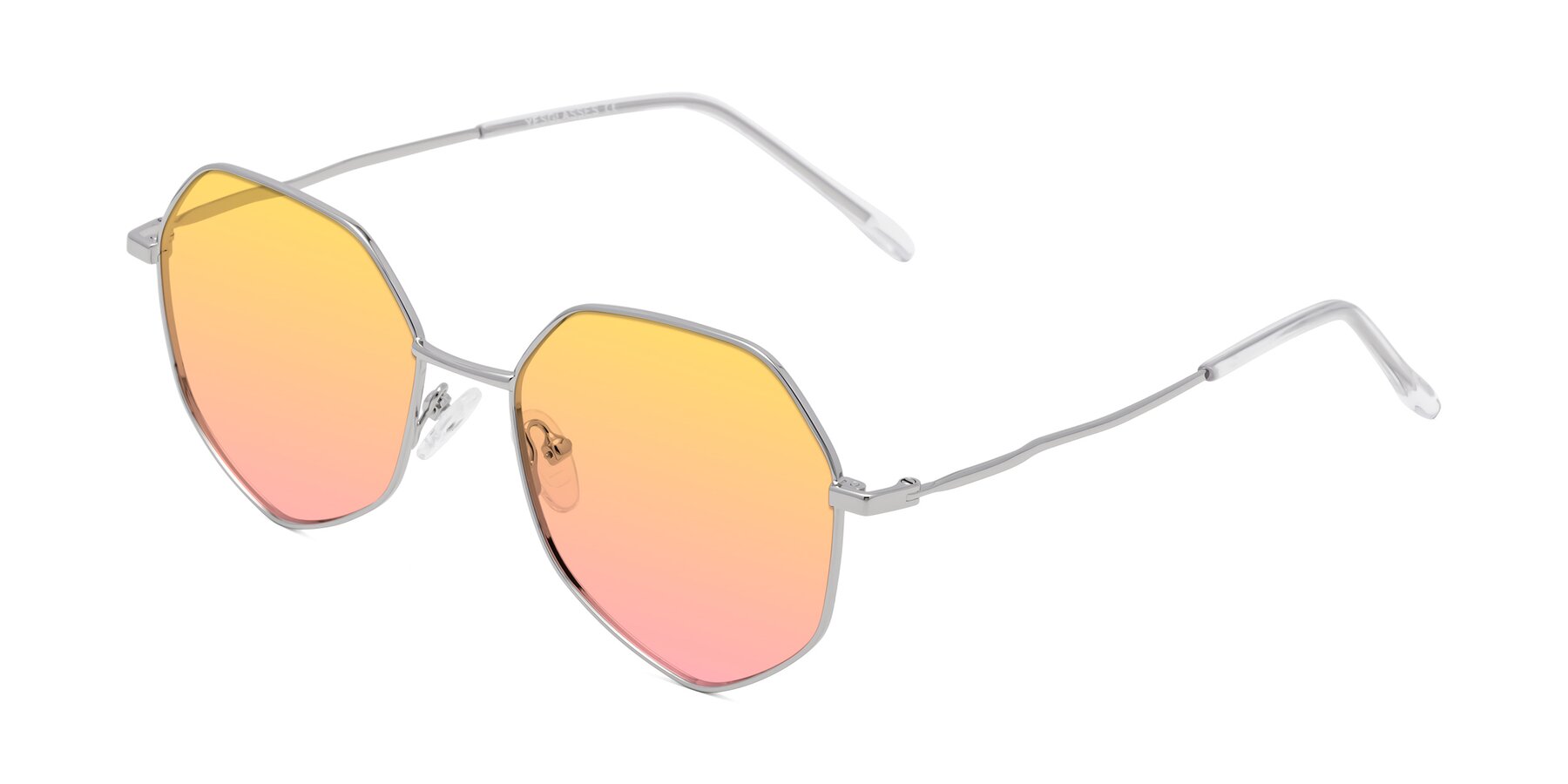 Angle of Sunshine in Silver with Yellow / Pink Gradient Lenses