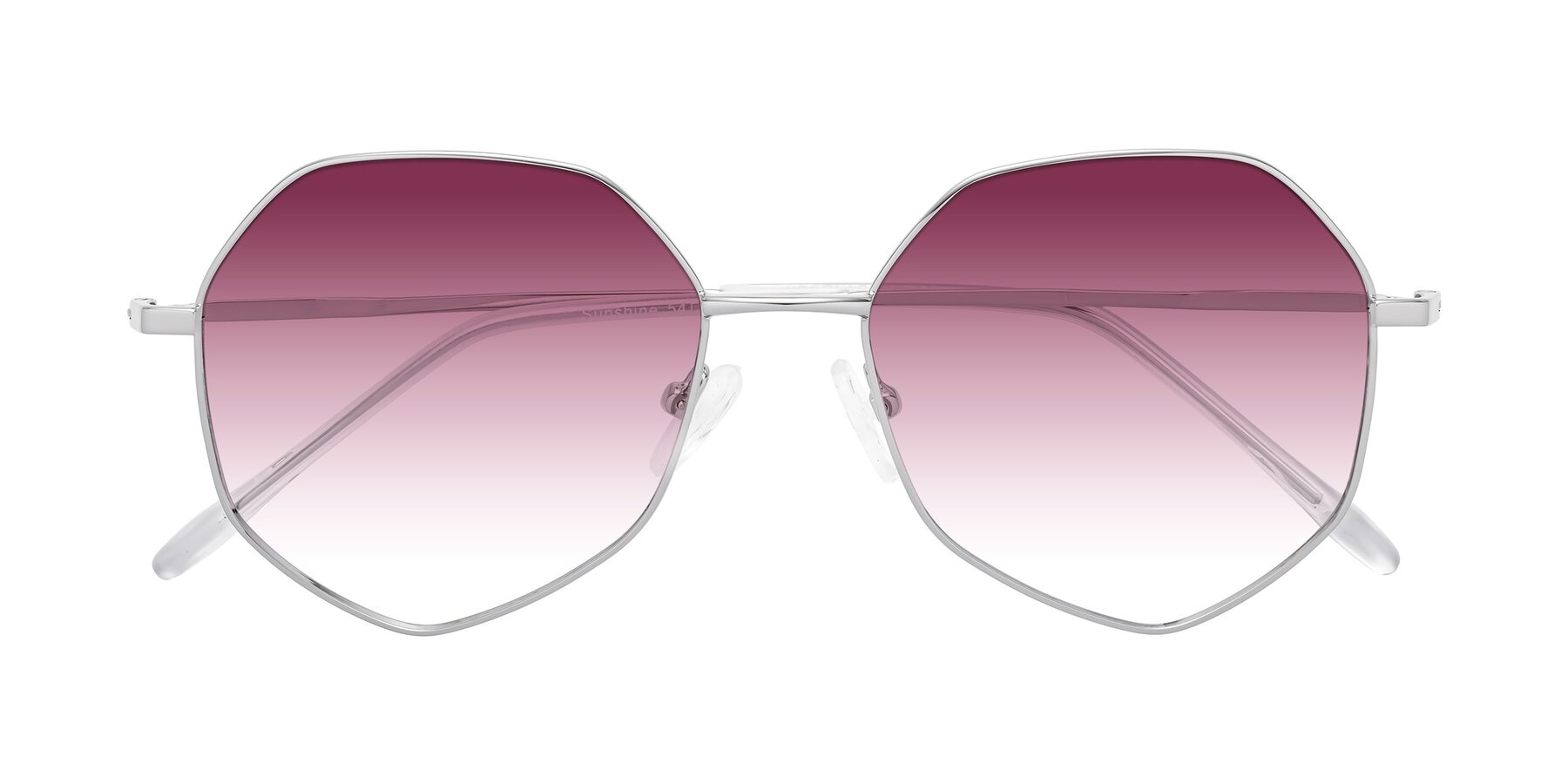 Folded Front of Sunshine in Silver with Wine Gradient Lenses