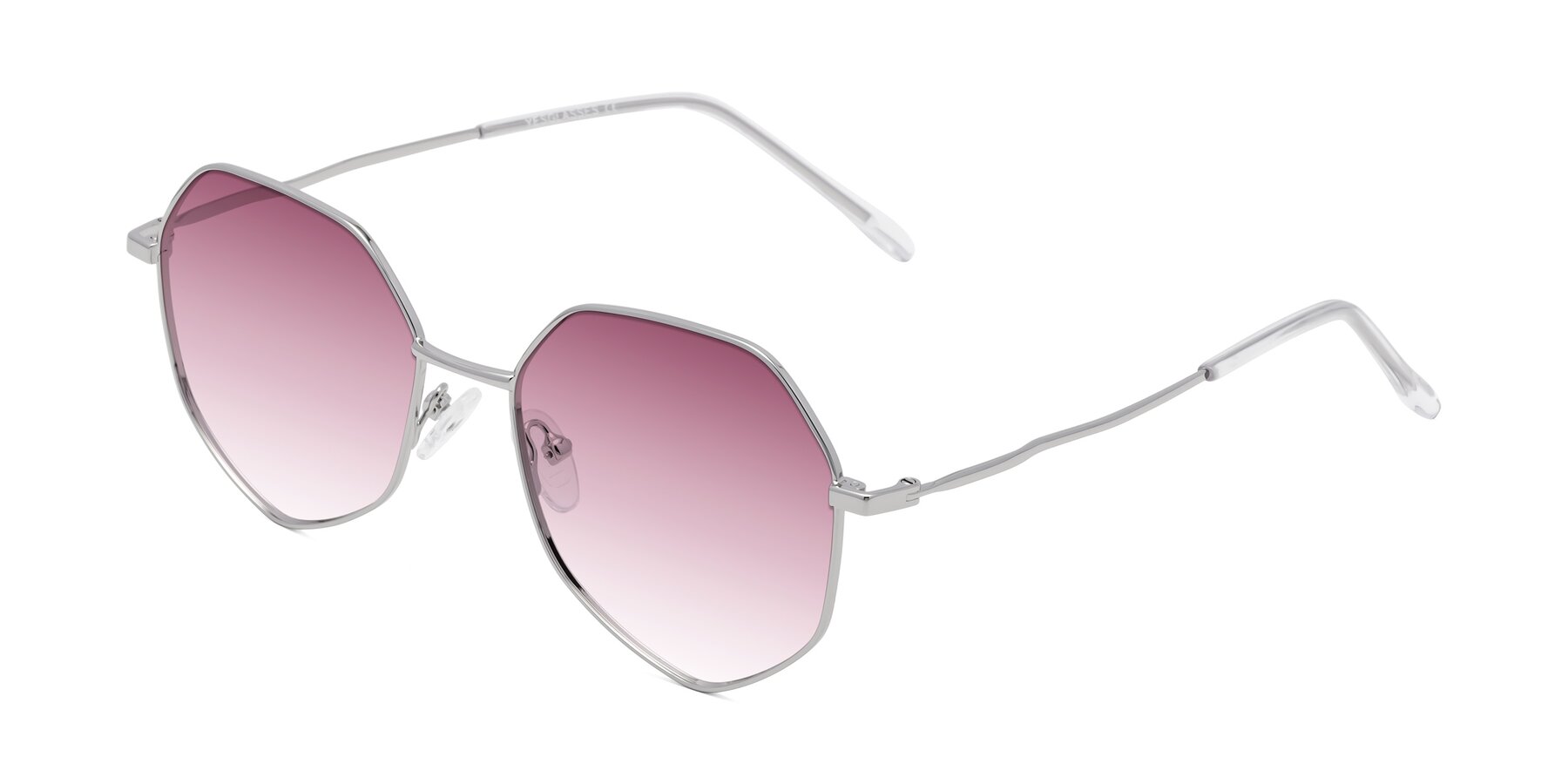 Angle of Sunshine in Silver with Wine Gradient Lenses