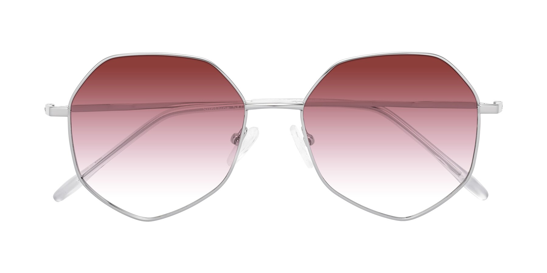 Folded Front of Sunshine in Silver with Garnet Gradient Lenses