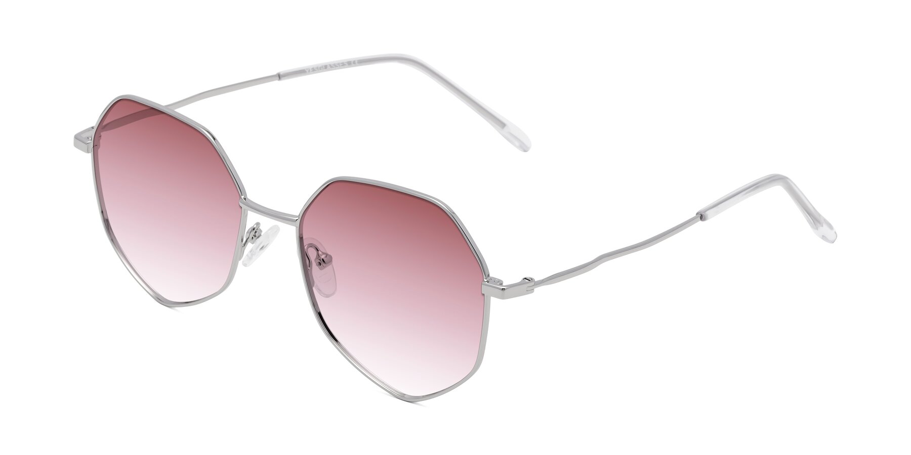 Angle of Sunshine in Silver with Garnet Gradient Lenses