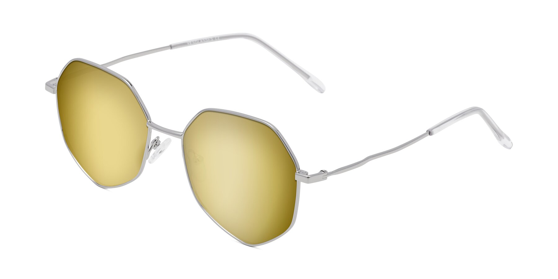 Angle of Sunshine in Silver with Gold Mirrored Lenses