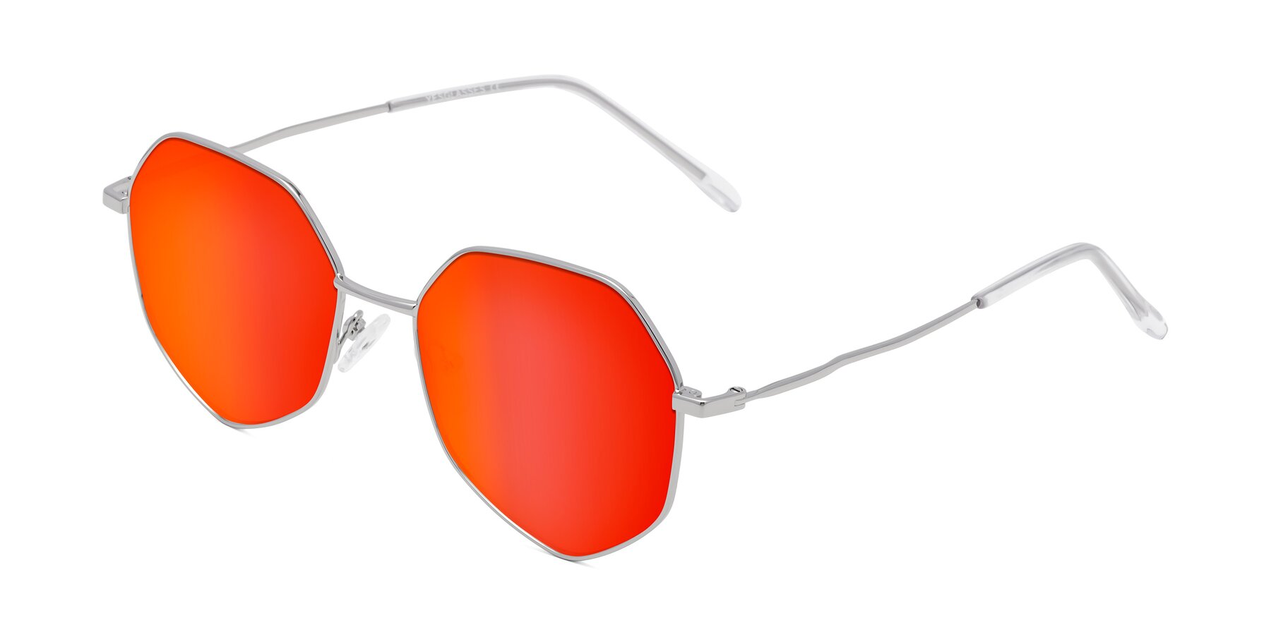 Angle of Sunshine in Silver with Red Gold Mirrored Lenses
