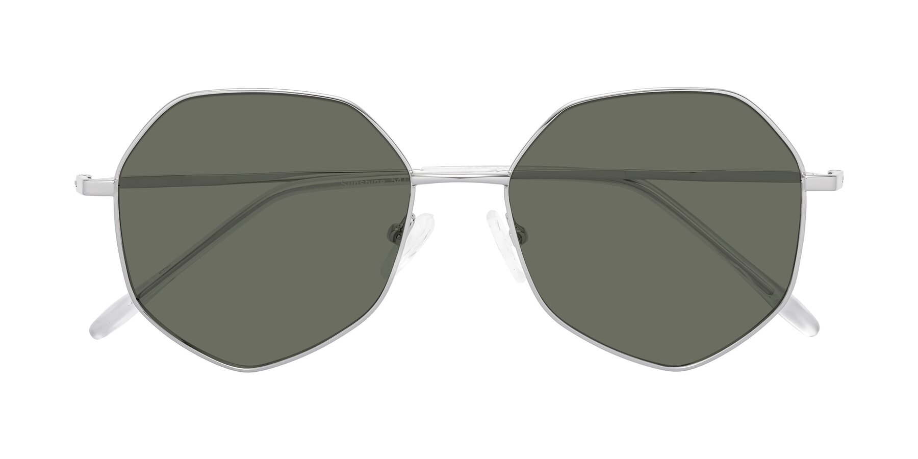 Folded Front of Sunshine in Silver with Gray Polarized Lenses
