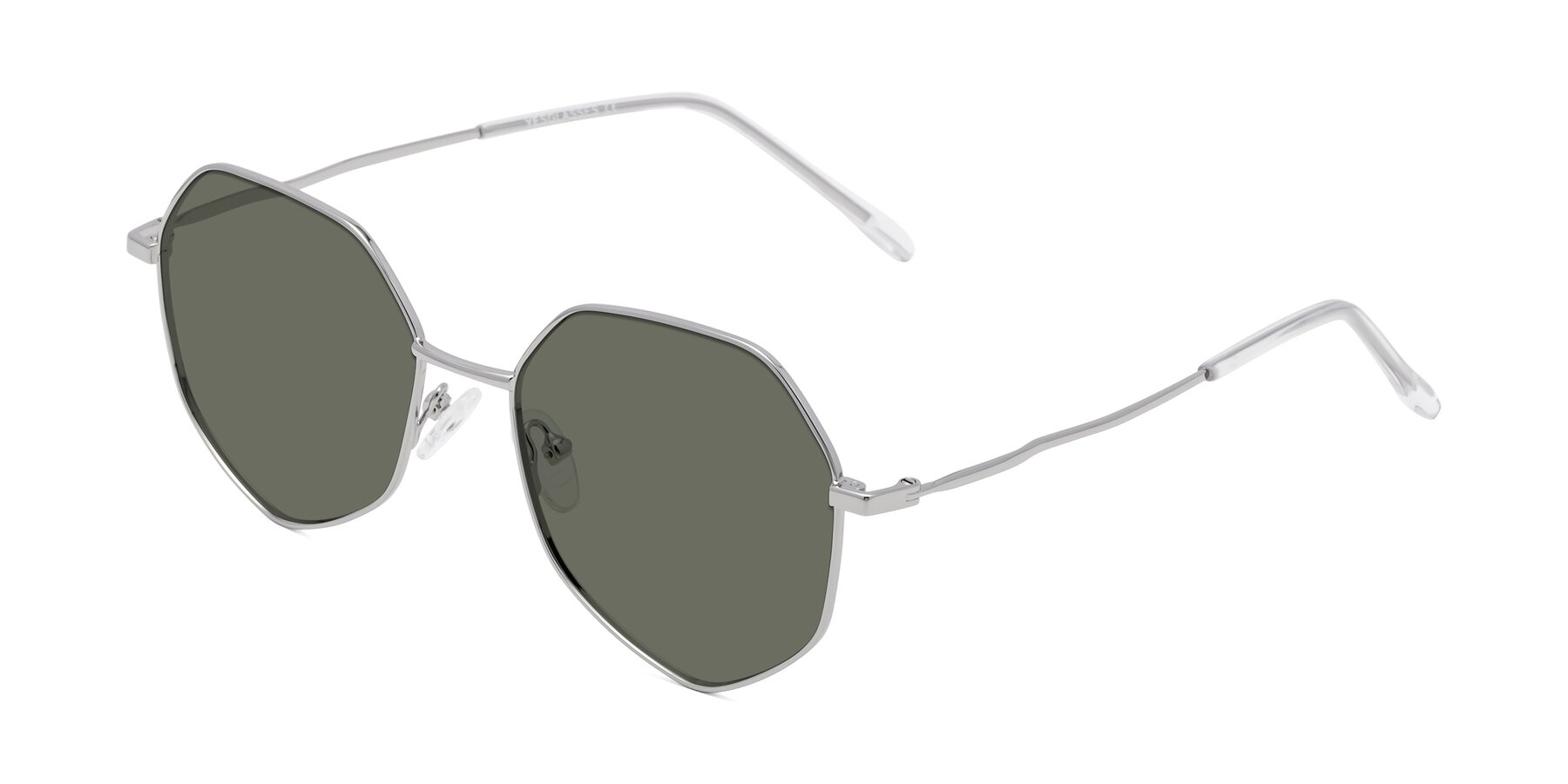 Angle of Sunshine in Silver with Gray Polarized Lenses