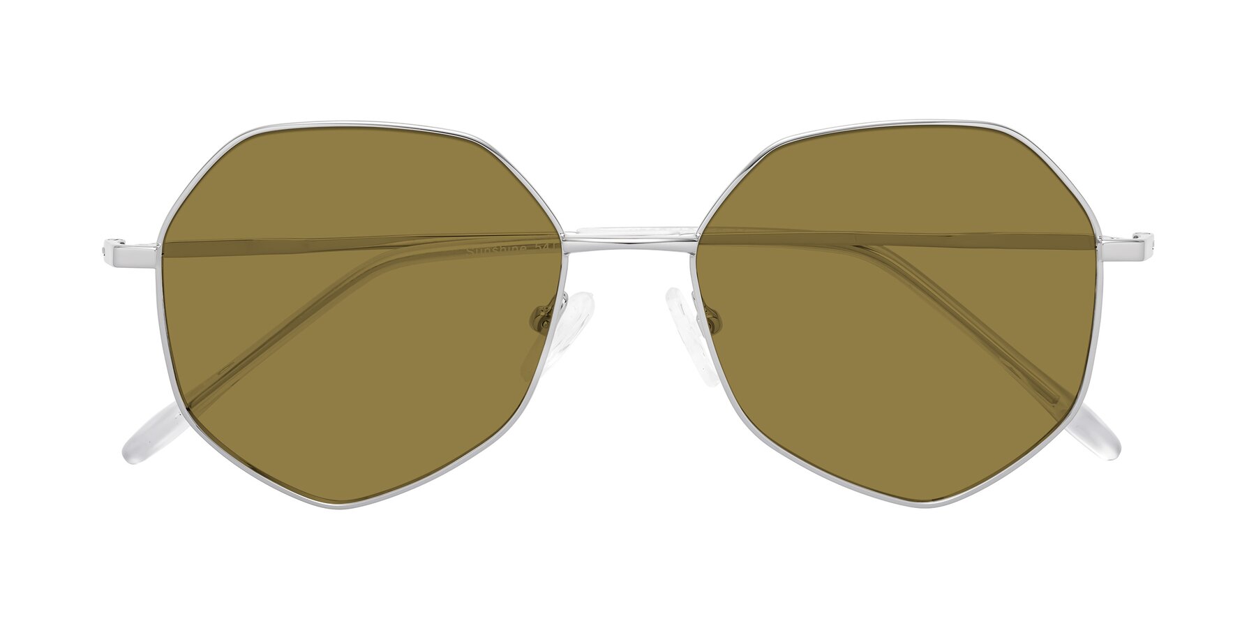 Folded Front of Sunshine in Silver with Brown Polarized Lenses