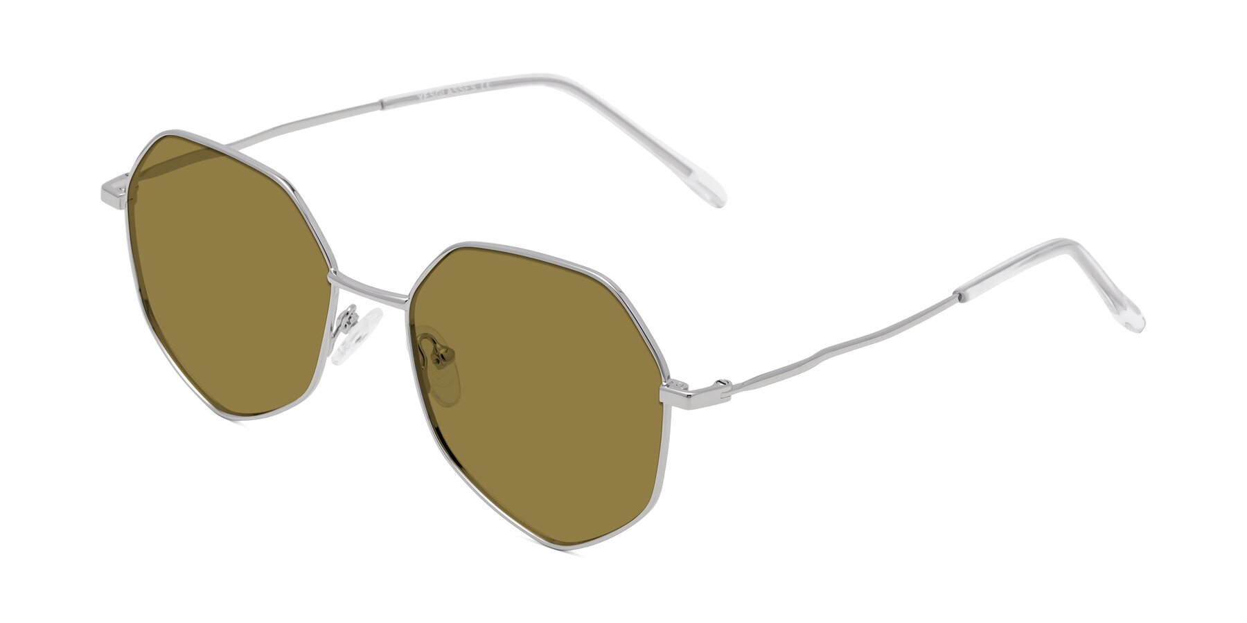 Angle of Sunshine in Silver with Brown Polarized Lenses