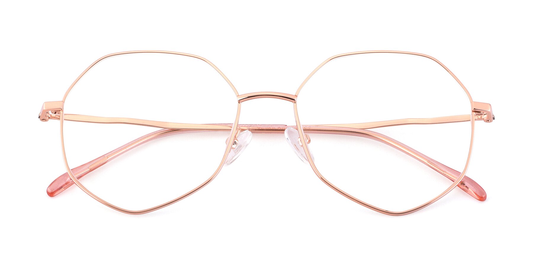 Folded Front of Sunshine in Rose Gold with Clear Reading Eyeglass Lenses