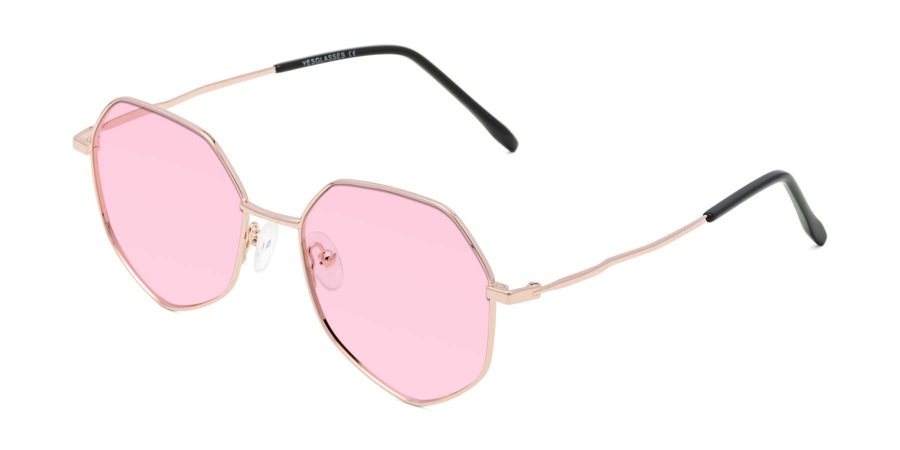 Angle of Sunshine in Rose Gold with Light Pink Tinted Lenses