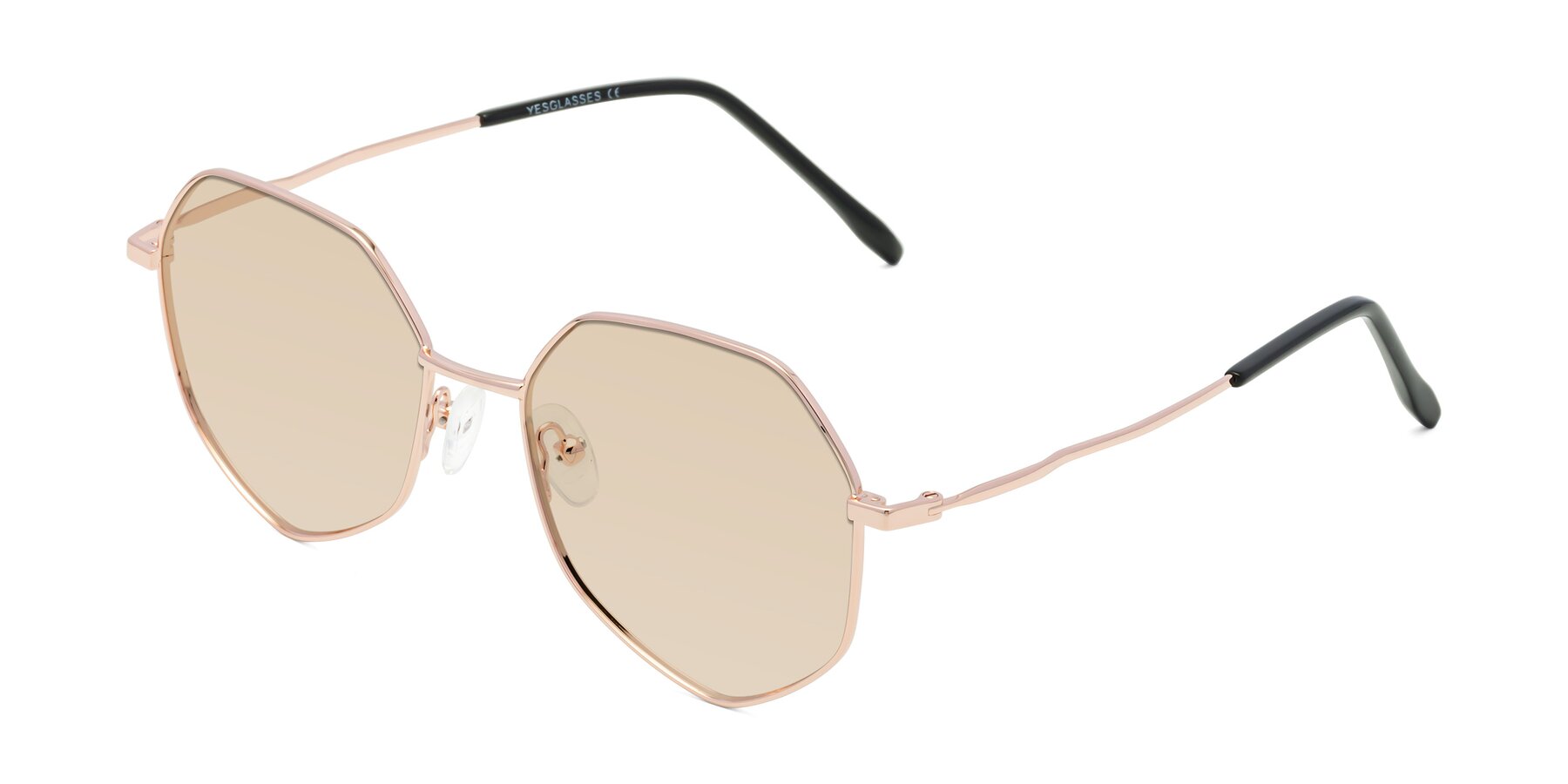 Angle of Sunshine in Rose Gold with Light Brown Tinted Lenses