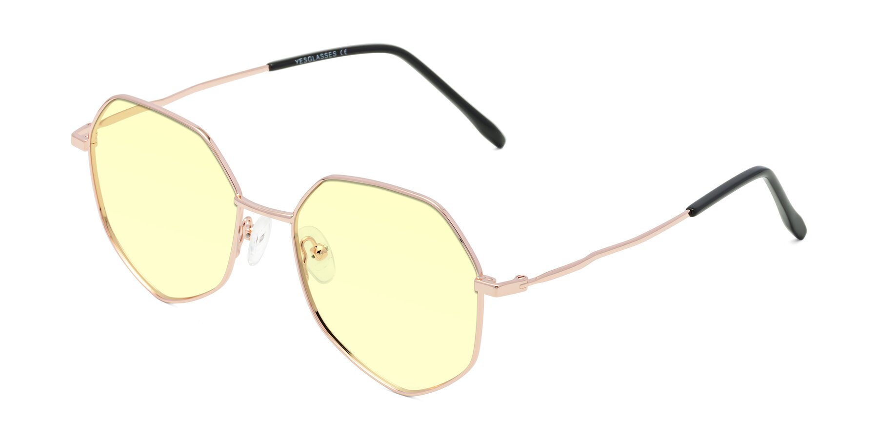 Angle of Sunshine in Rose Gold with Light Yellow Tinted Lenses