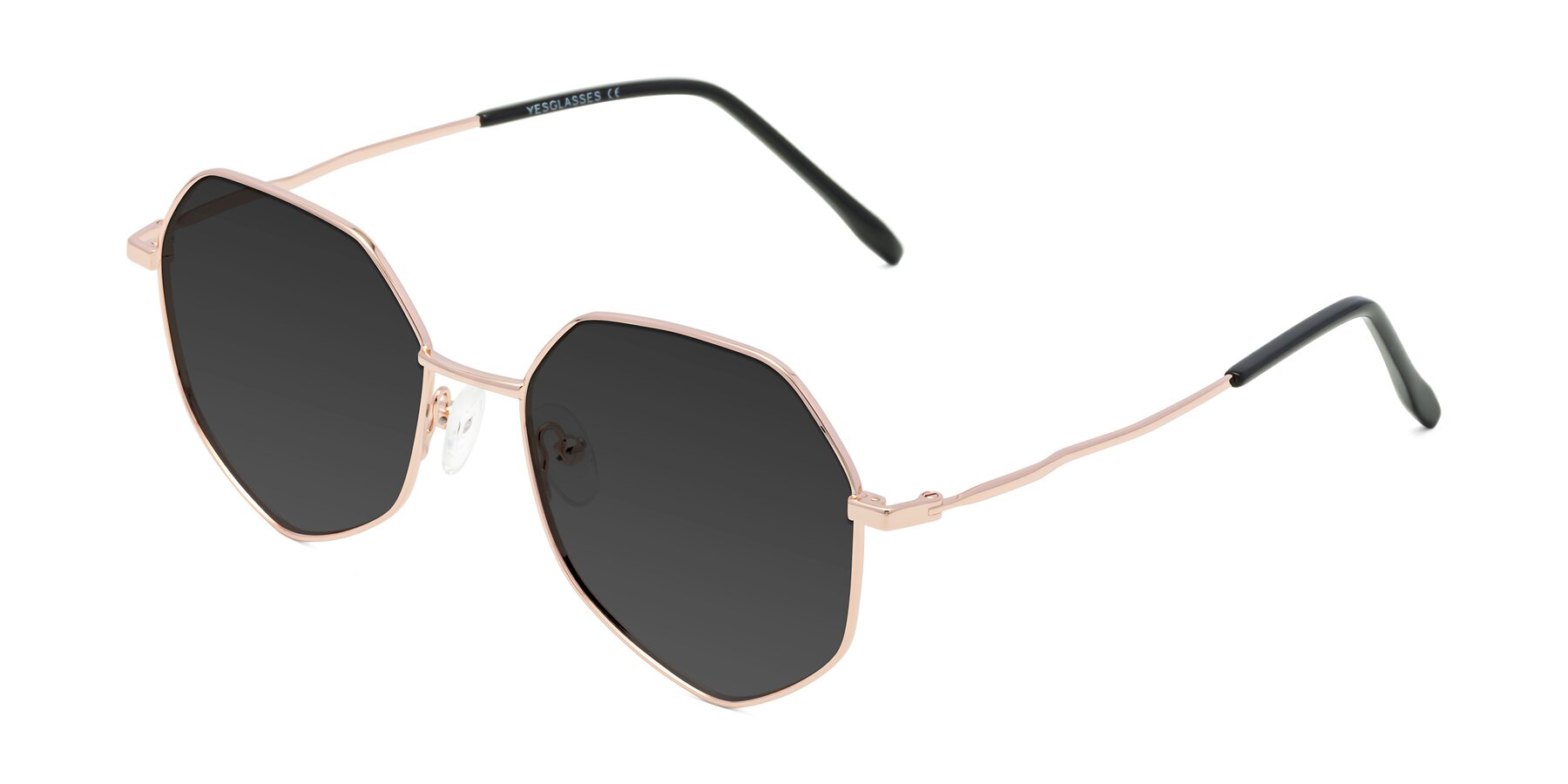 Angle of Sunshine in Rose Gold with Gray Tinted Lenses