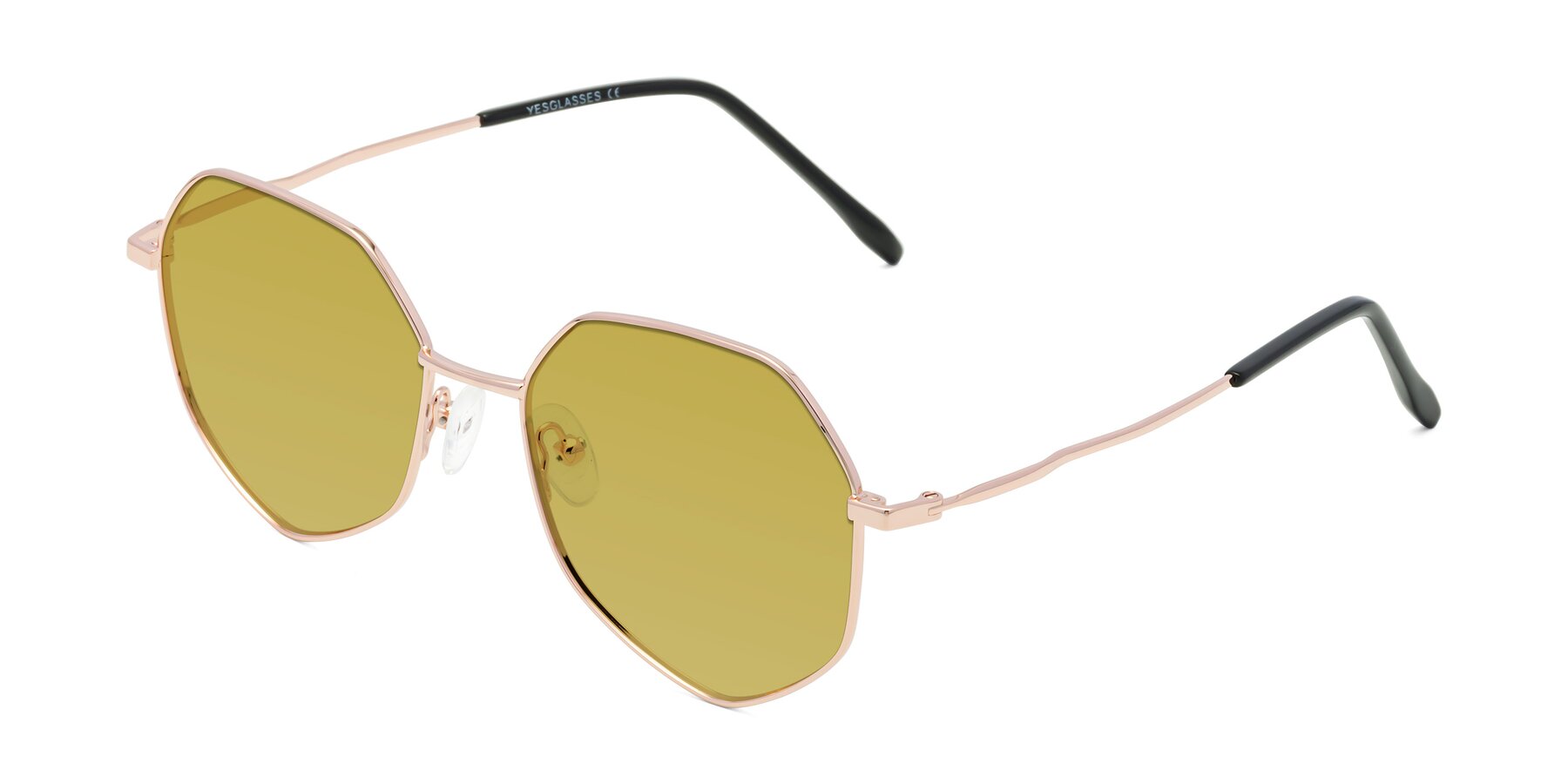 Angle of Sunshine in Rose Gold with Champagne Tinted Lenses