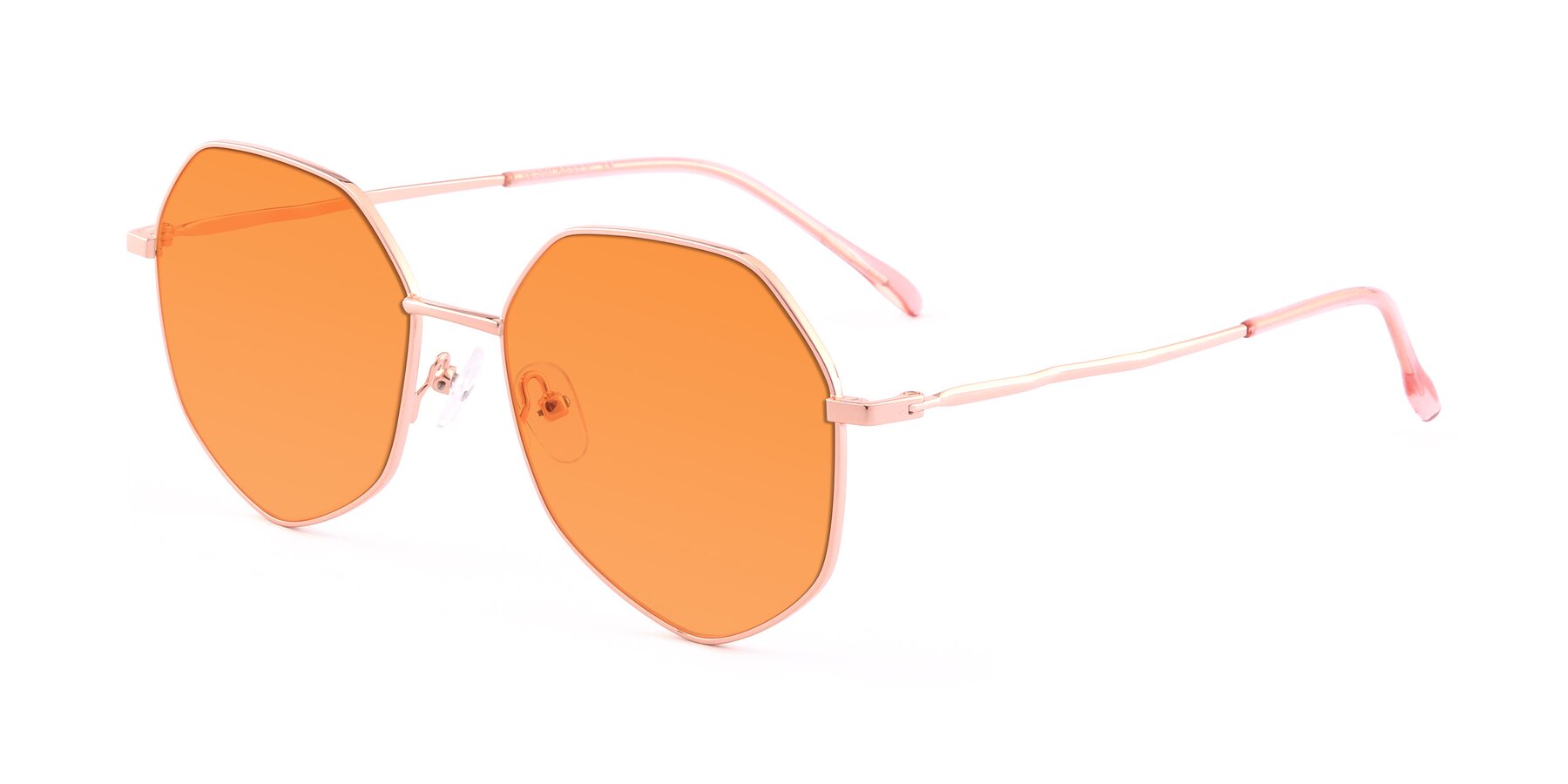 Angle of Sunshine in Rose Gold with Orange Tinted Lenses