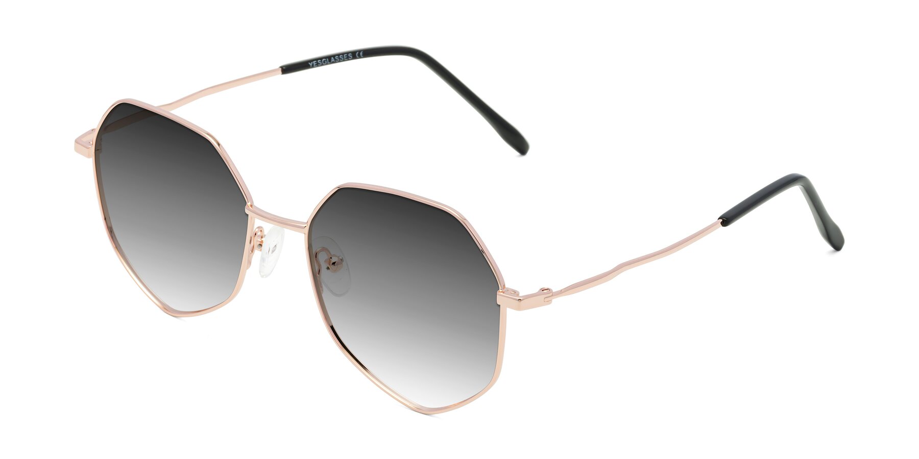 Angle of Sunshine in Rose Gold with Gray Gradient Lenses