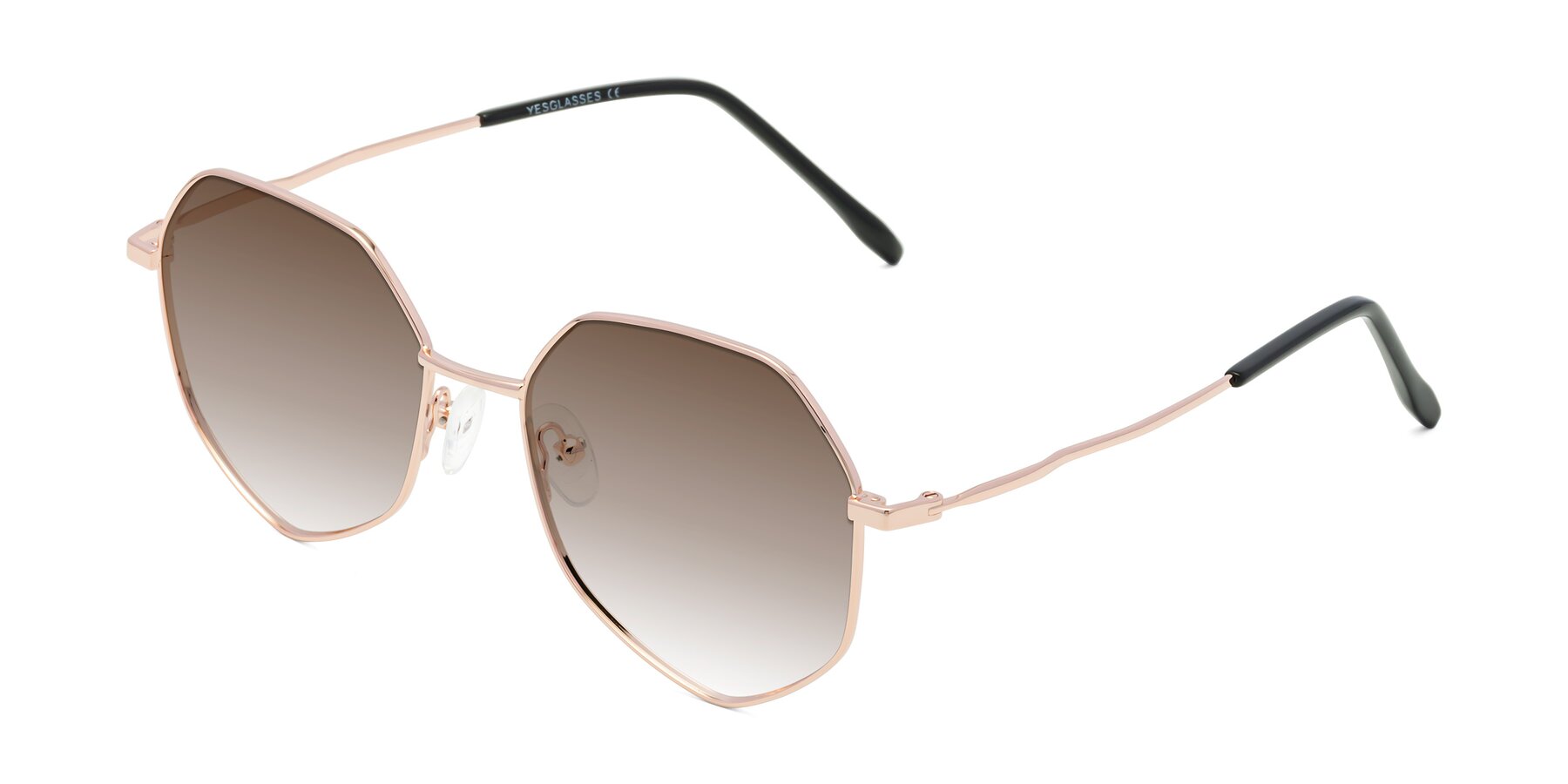 Angle of Sunshine in Rose Gold with Brown Gradient Lenses
