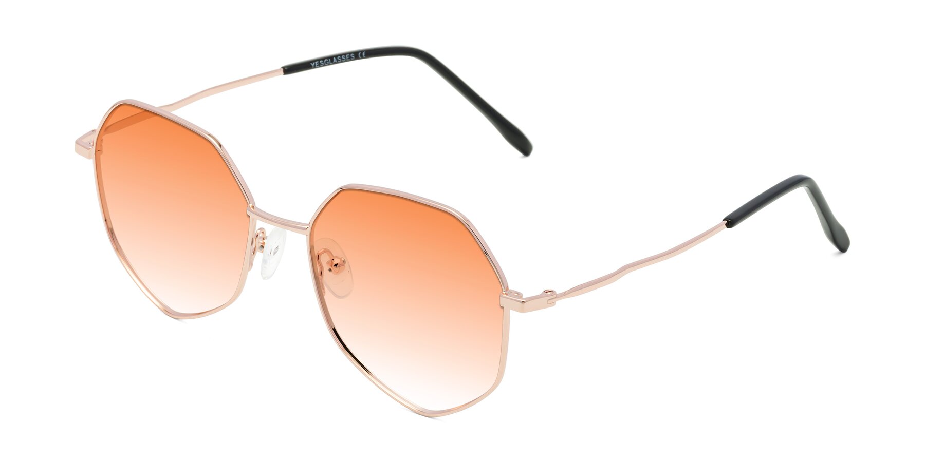 Angle of Sunshine in Rose Gold with Orange Gradient Lenses